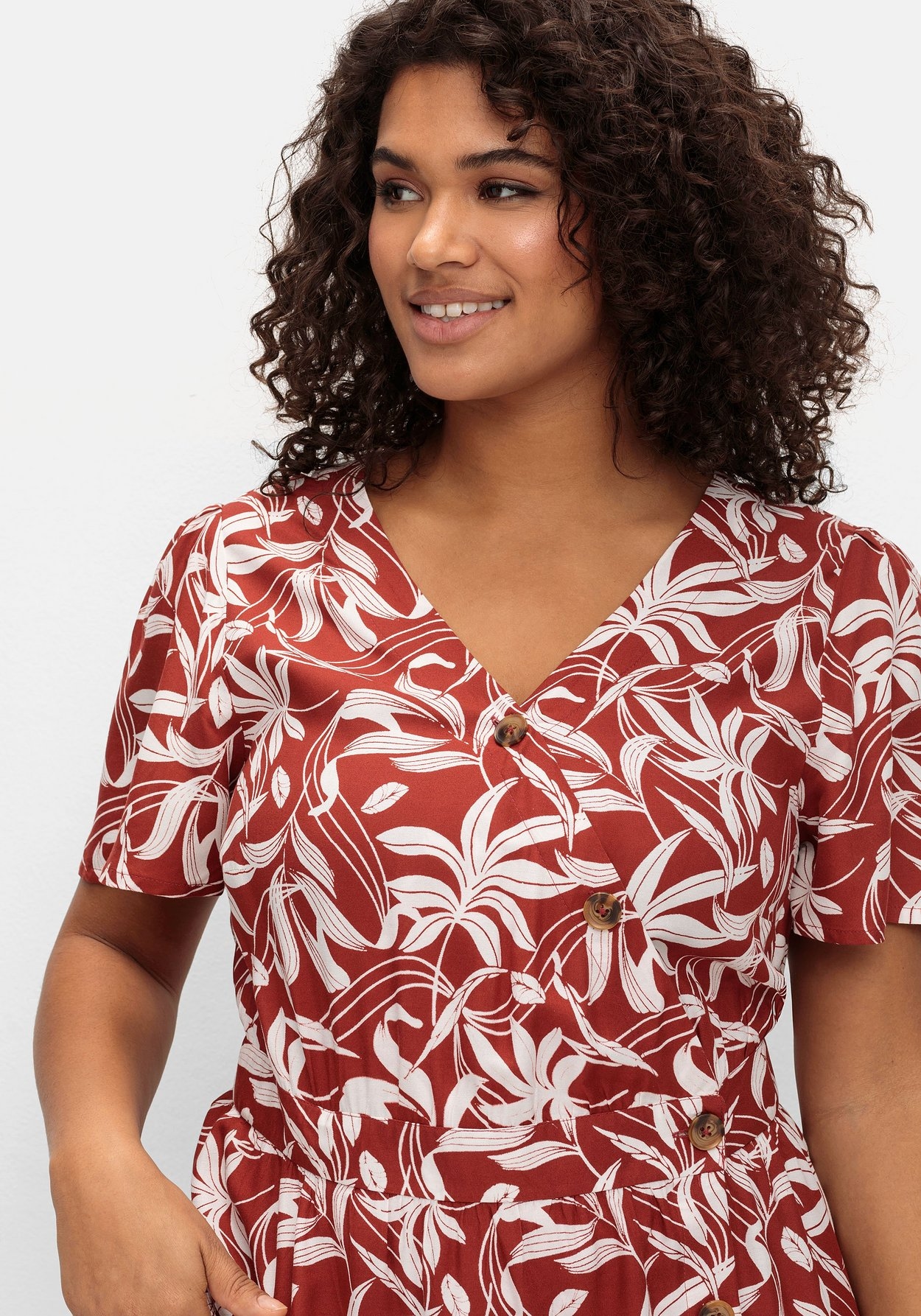Sheego Druckkleid »Maxikleid mit weitschwingendem Rockteil«