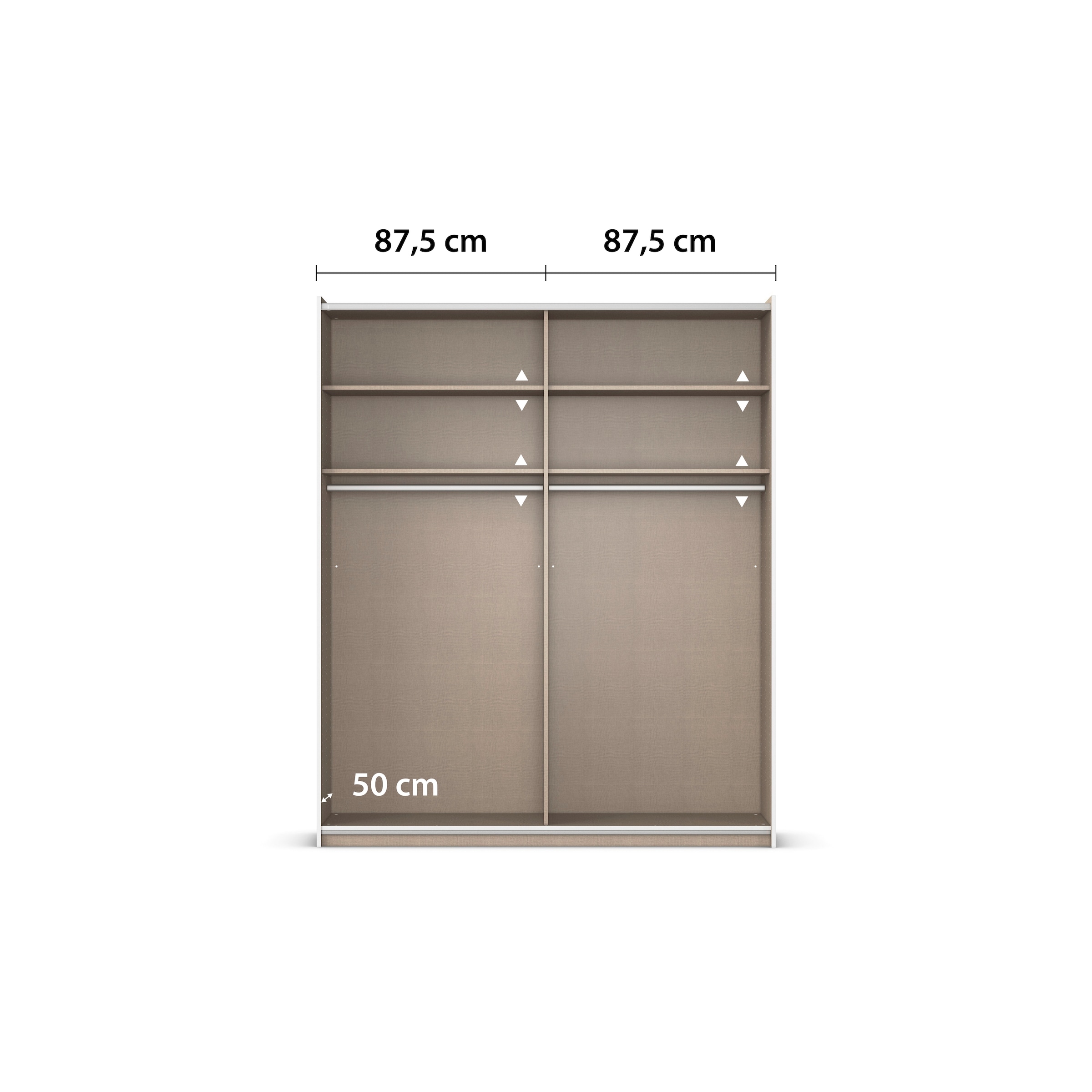 rauch Schwebetürenschrank »Kleiderschrank Schrank Garderobe Schlafzimmerschrank OXFORD«, (in 3 verschiedenen Ausstattungen BASIC/CLASSIC/PREMIUM), mit Griffleisten aus Metall, auch für kleinere Räume MADE IN GERMANY