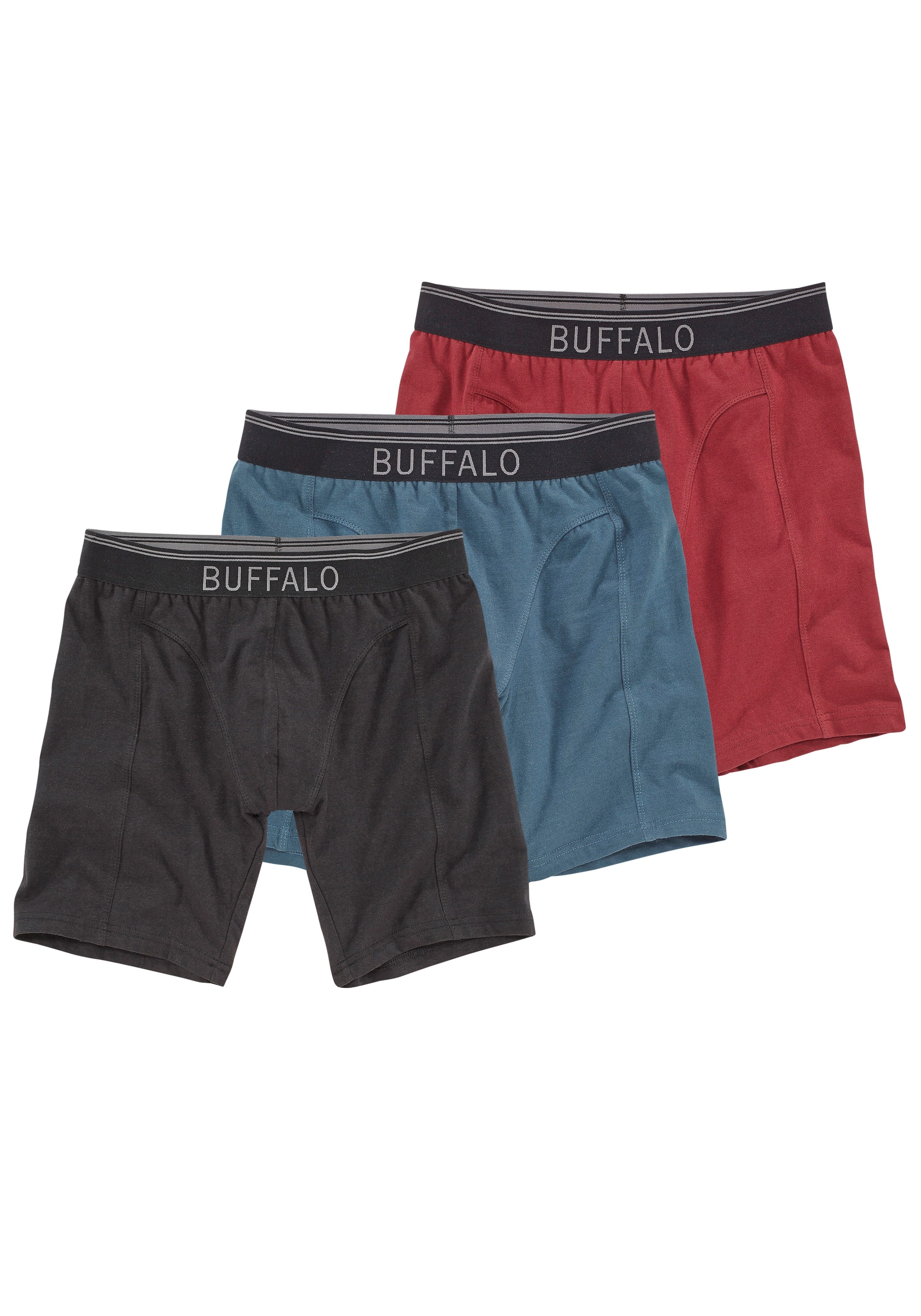 Buffalo Boxer »Boxershorts für Herren«, (Packung, 3 St.), in langer Form ideal auch für Sport und Trekking