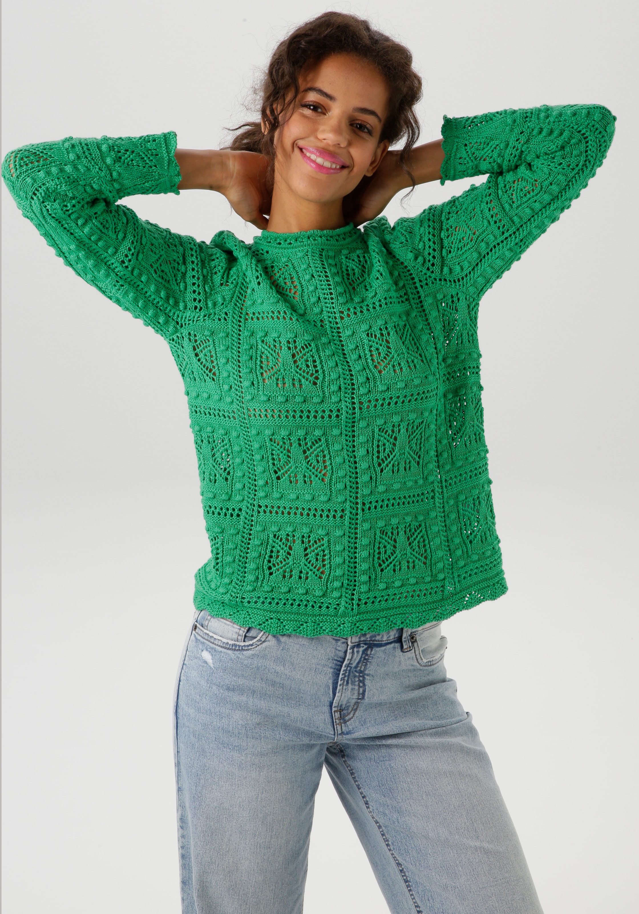 Strickpullover, im attraktiven Ajour-Muster-Mix - NEUE KOLLEKTION