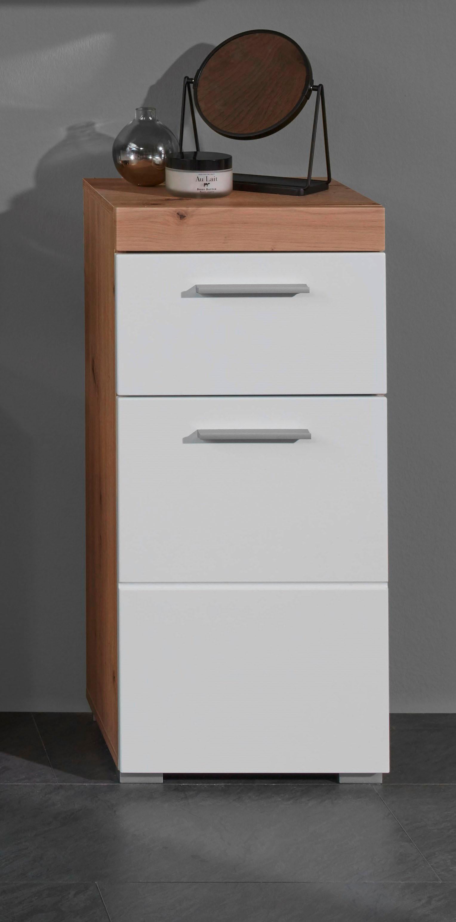 welltime Unterschrank »Avena«, Badezimmerkommode mit 1 Schublade und 1 Tür - (B/T/H) 37/31/79 cm
