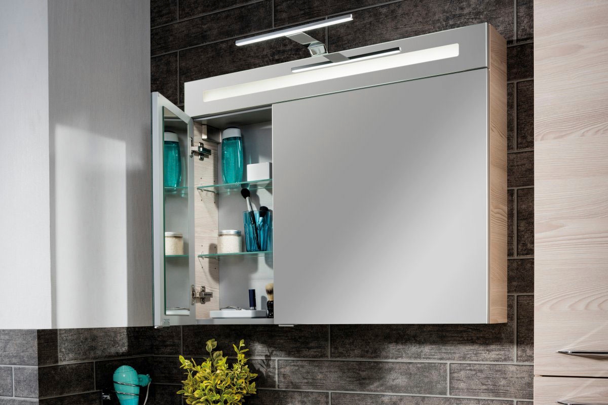 FACKELMANN Spiegelschrank »CL 90 - Alaska-Esche«, Badmöbel Breite 90 cm, 2  Türen, doppelseitig verspiegelt online kaufen | mit 3 Jahren XXL Garantie