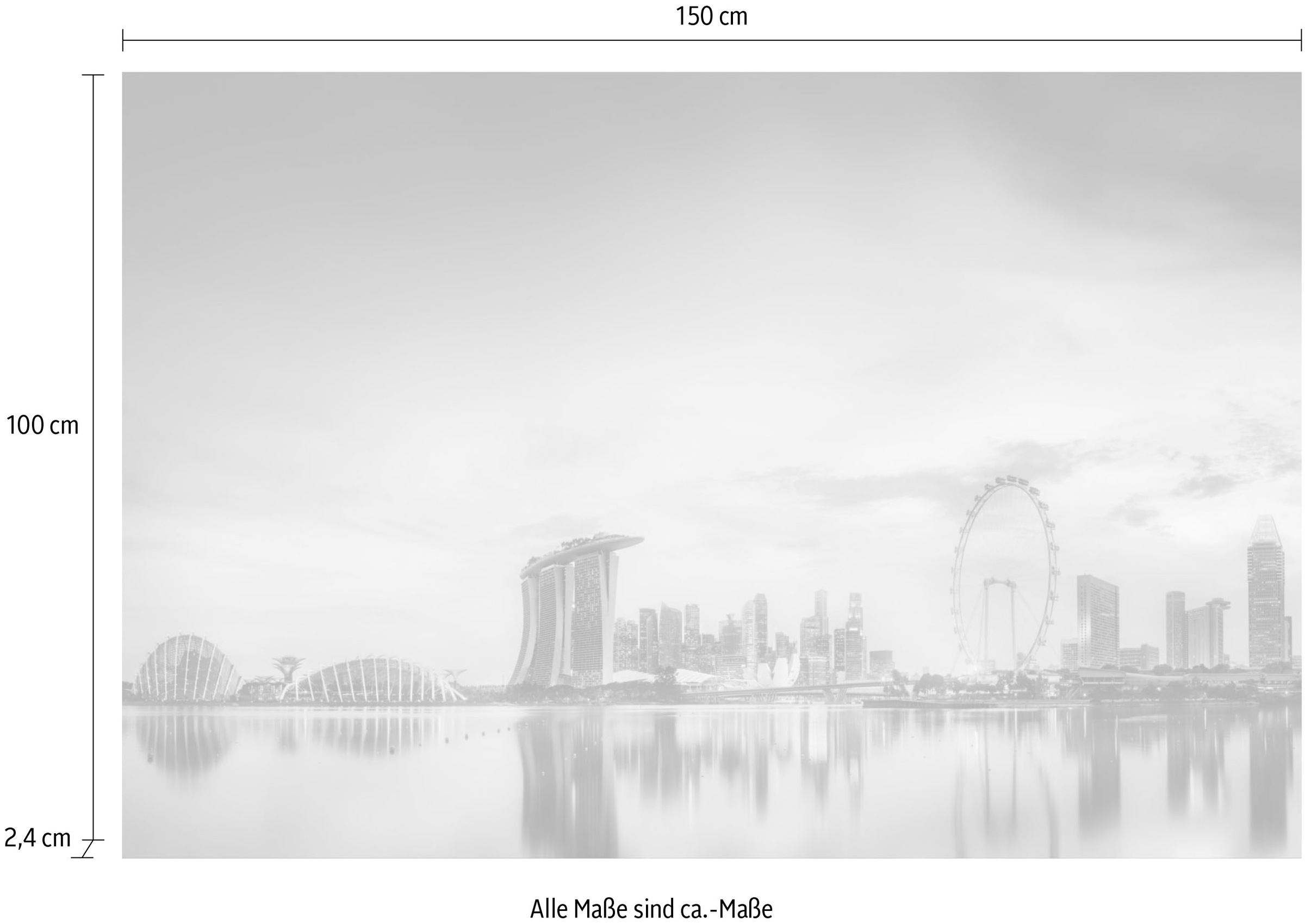 queence Acrylglasbild »Skyline«, Elemente der Architektur-Gebäude-Städte-Skyline, Fine Art-Print in Galeriequalität