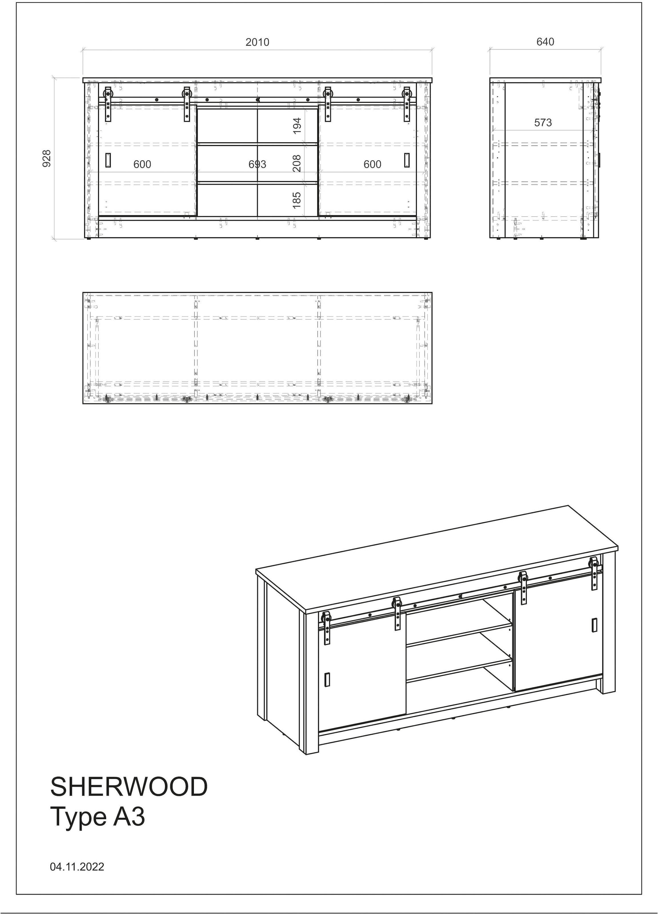 Home affaire Küchenzeile »Sherwood« Breite 264 cm, mit Herdumbauschrank, ohne E-Geräte