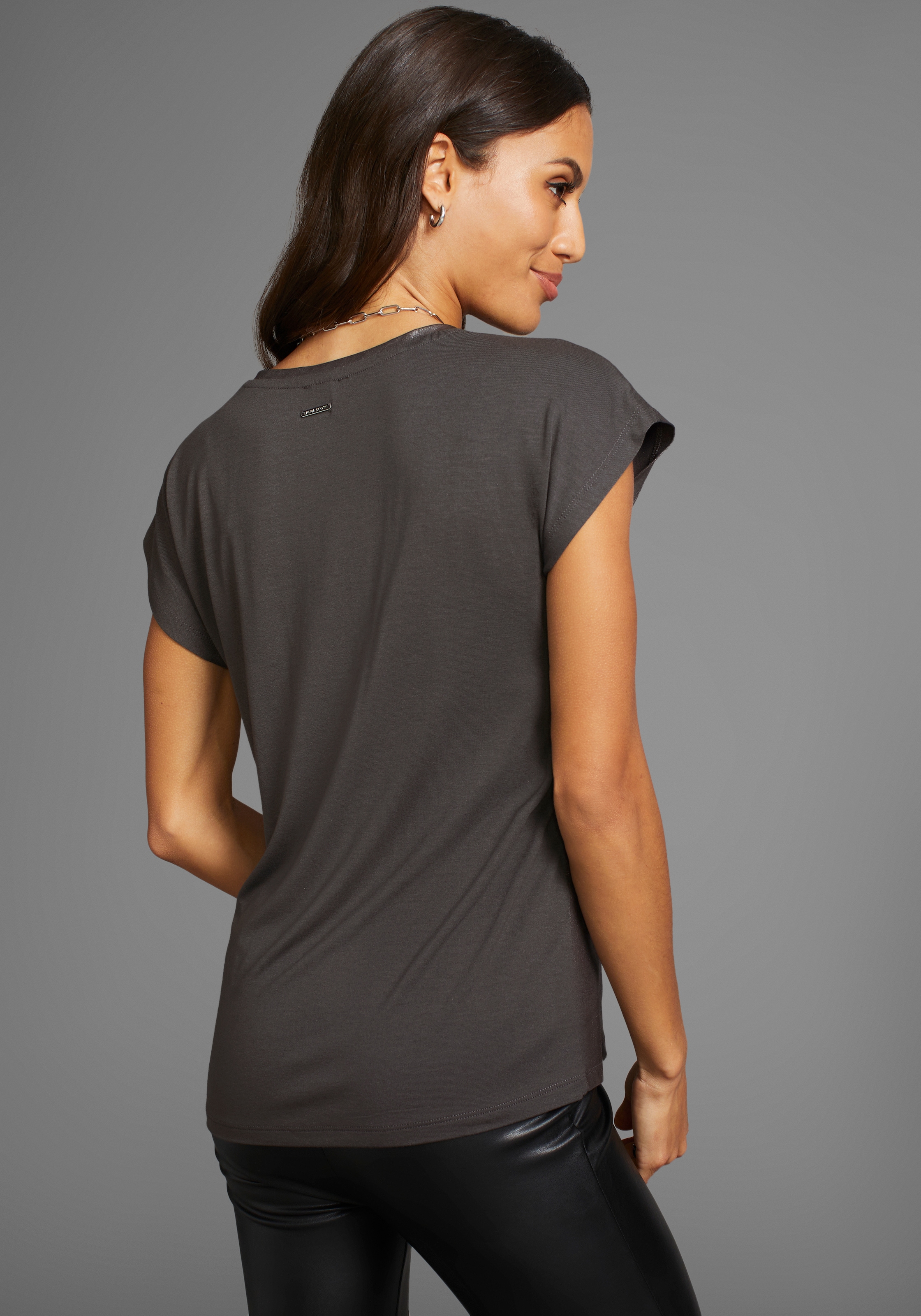 Laura Scott Rundhalsshirt, mit glänzendem Print