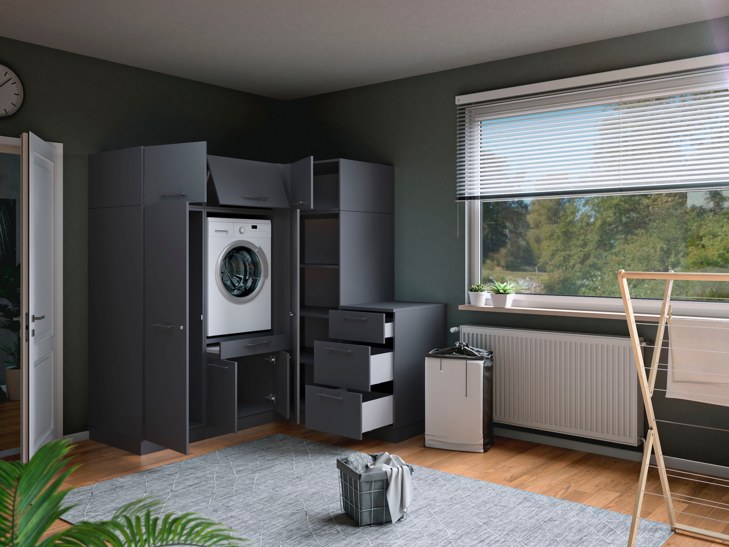 Laundreezy Mehrzweckschrank-Set »Laundreezy, 7-tlg. Mehrzweckschrank-Set B/H/T 186/200/68 cm« 7 Stk. tlg.