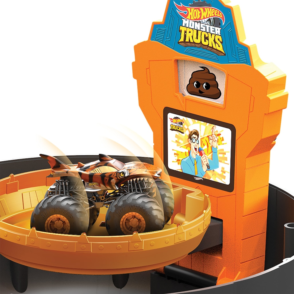Hot Wheels Spiel-Gebäude »Monster Trucks Stunt-Reifen«, inklusive Tiger Shark Monster Truck und Hot Wheels Fahrzeug