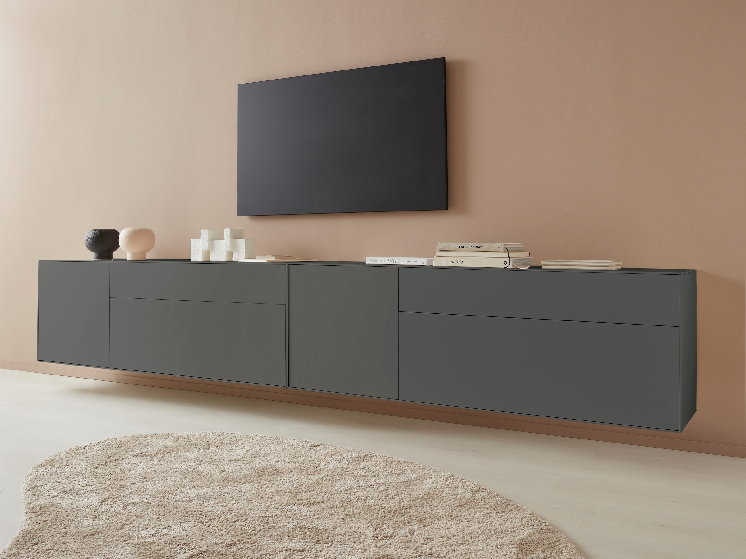 LeGer Home by Lena Gercke Lowboard »Essentials«, Breite: 167 cm, MDF lackiert, Push-to-open-Funktion