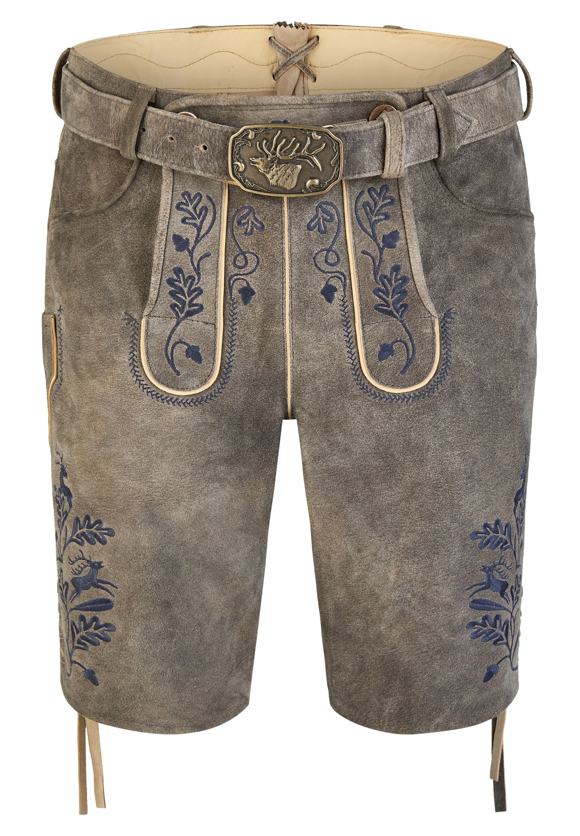 Spieth & Wensky Lederhose »Hofmeister«  mit Stickerei am Beinabschluss