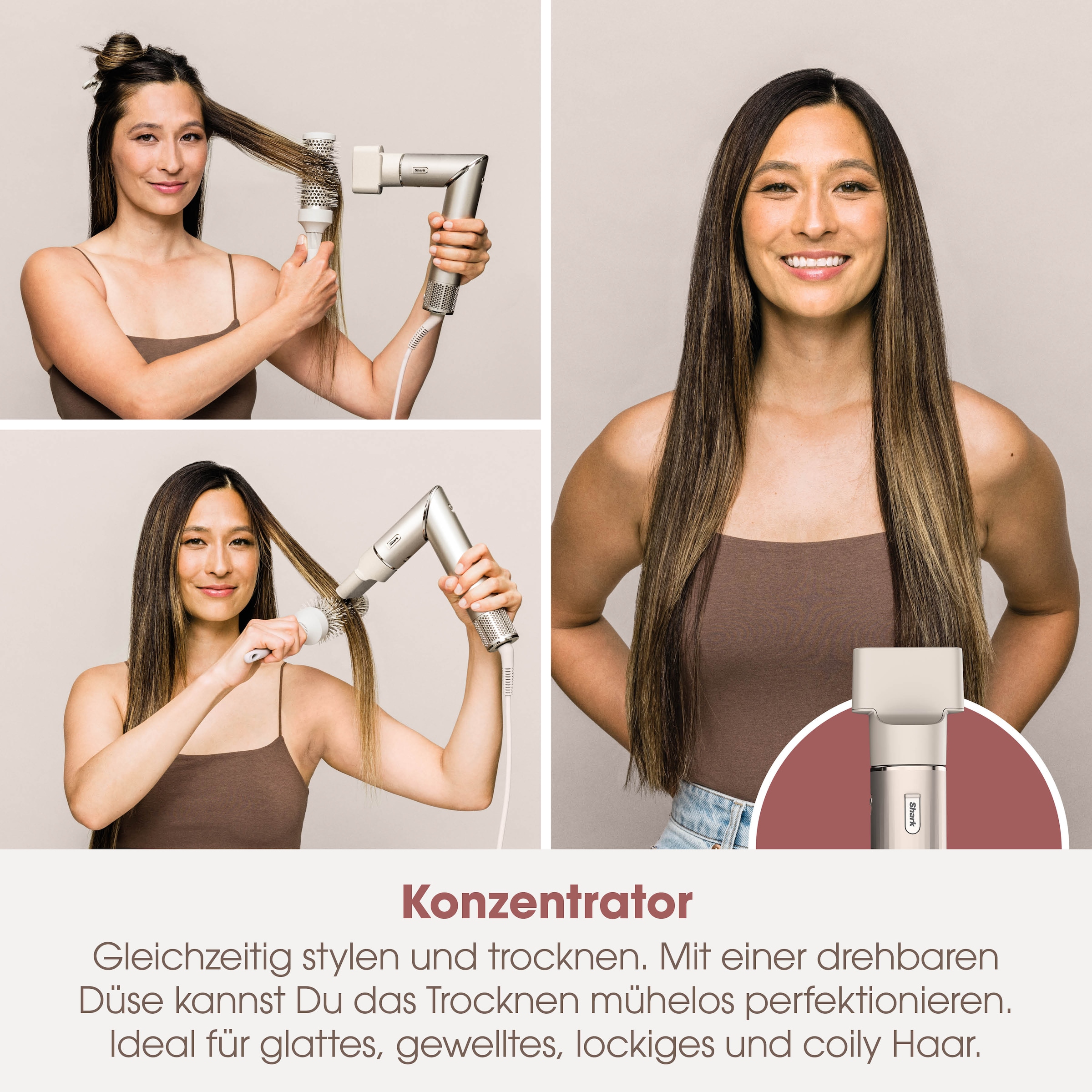 Shark Multihaarstyler »FlexStyle 5-in-1 Haarstyler und -trockner - Stone HD446SLEU«, 5 Aufsätze, Mit einer Drehung vom leistungsstarken Haartrockner zum Styler