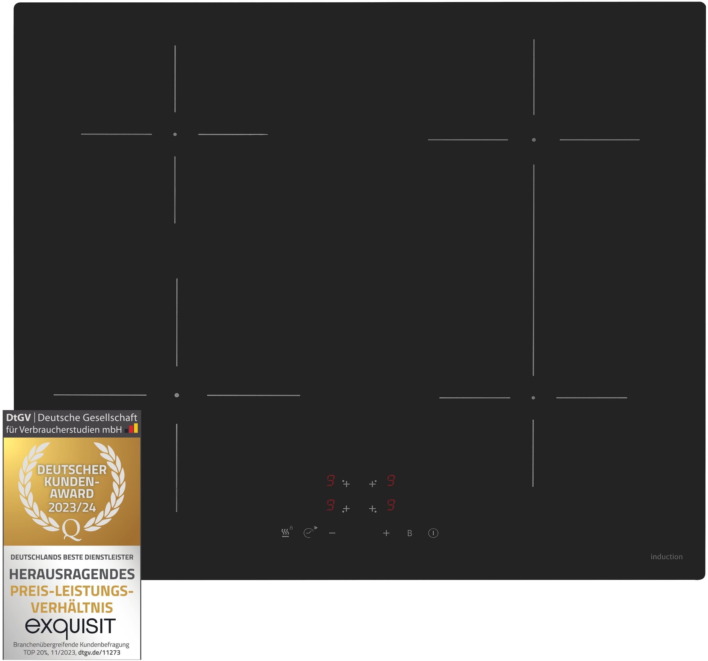 exquisit Induktions-Kochfeld »EKI600-SF-B-380« mühelos temperaturgesteuert Schokolade schmelzen o. Pommes frittieren