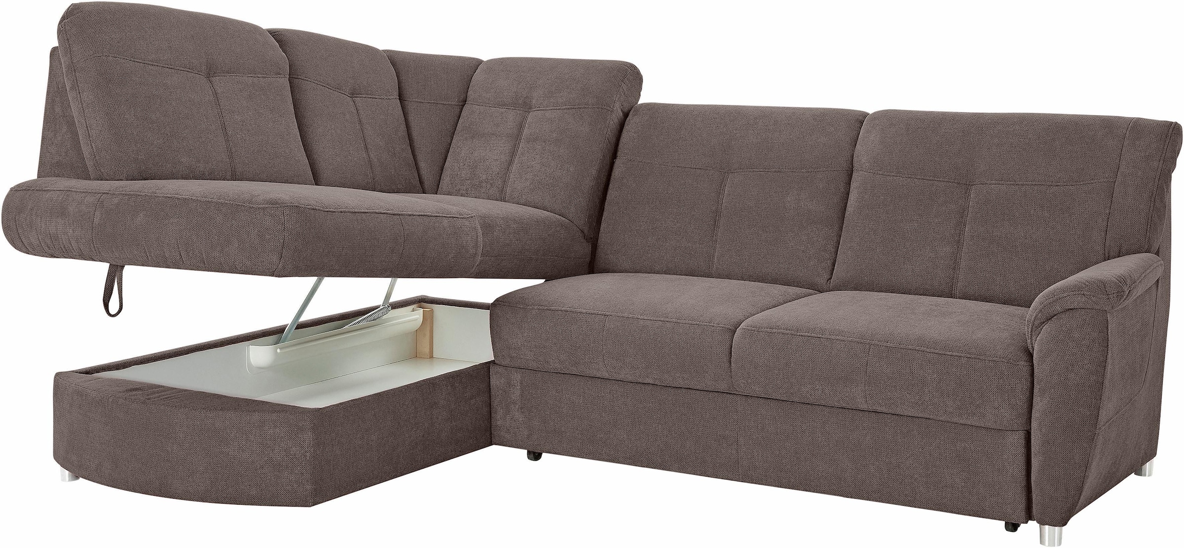 sit&more Ecksofa »Sonoma L-Form«, wahlweise mit Bettfunktion und Bettkasten