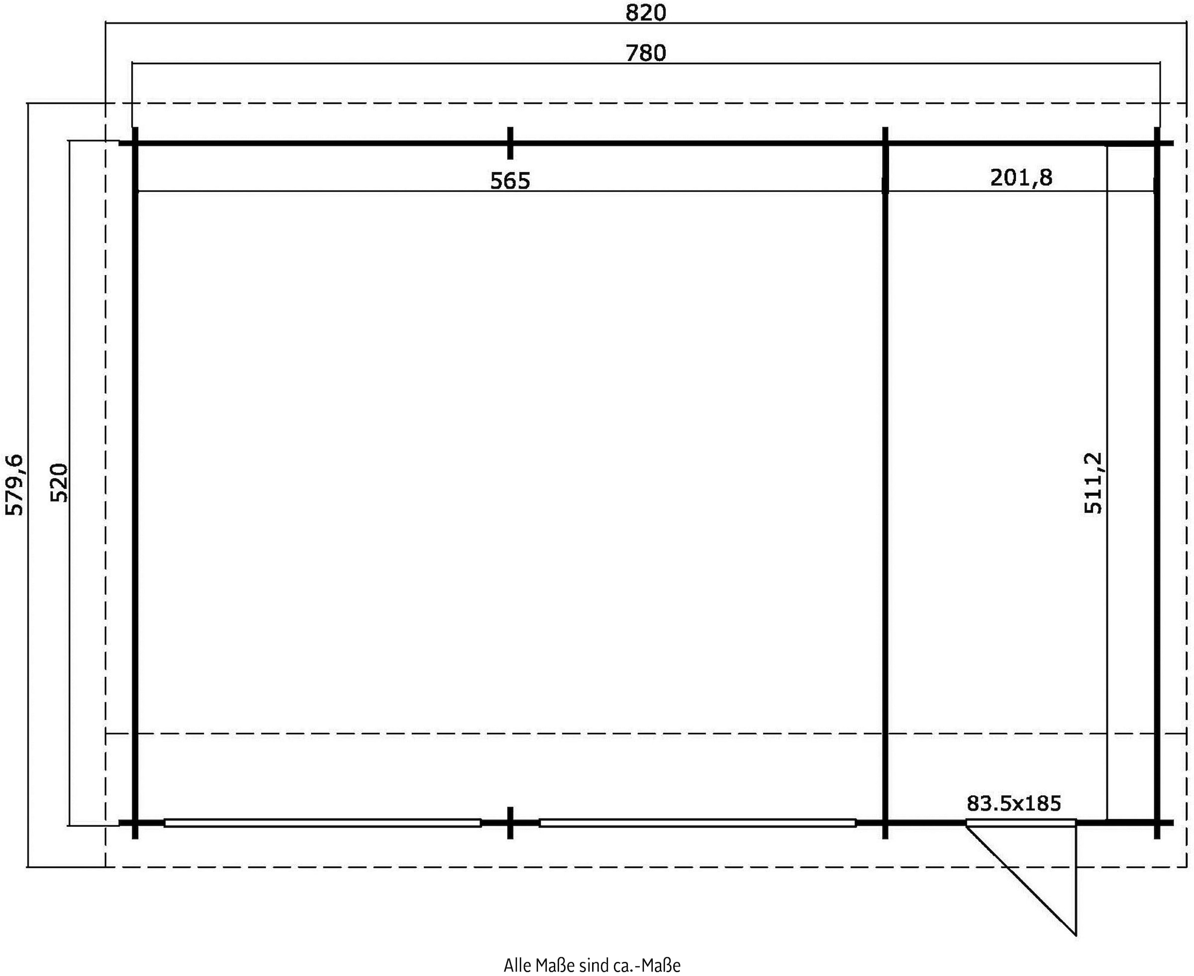 LASITA MAJA Garage »Hawaii«, (Set, für 2 Fahrzeuge geeignet), Garage + 2 Schwingtoren