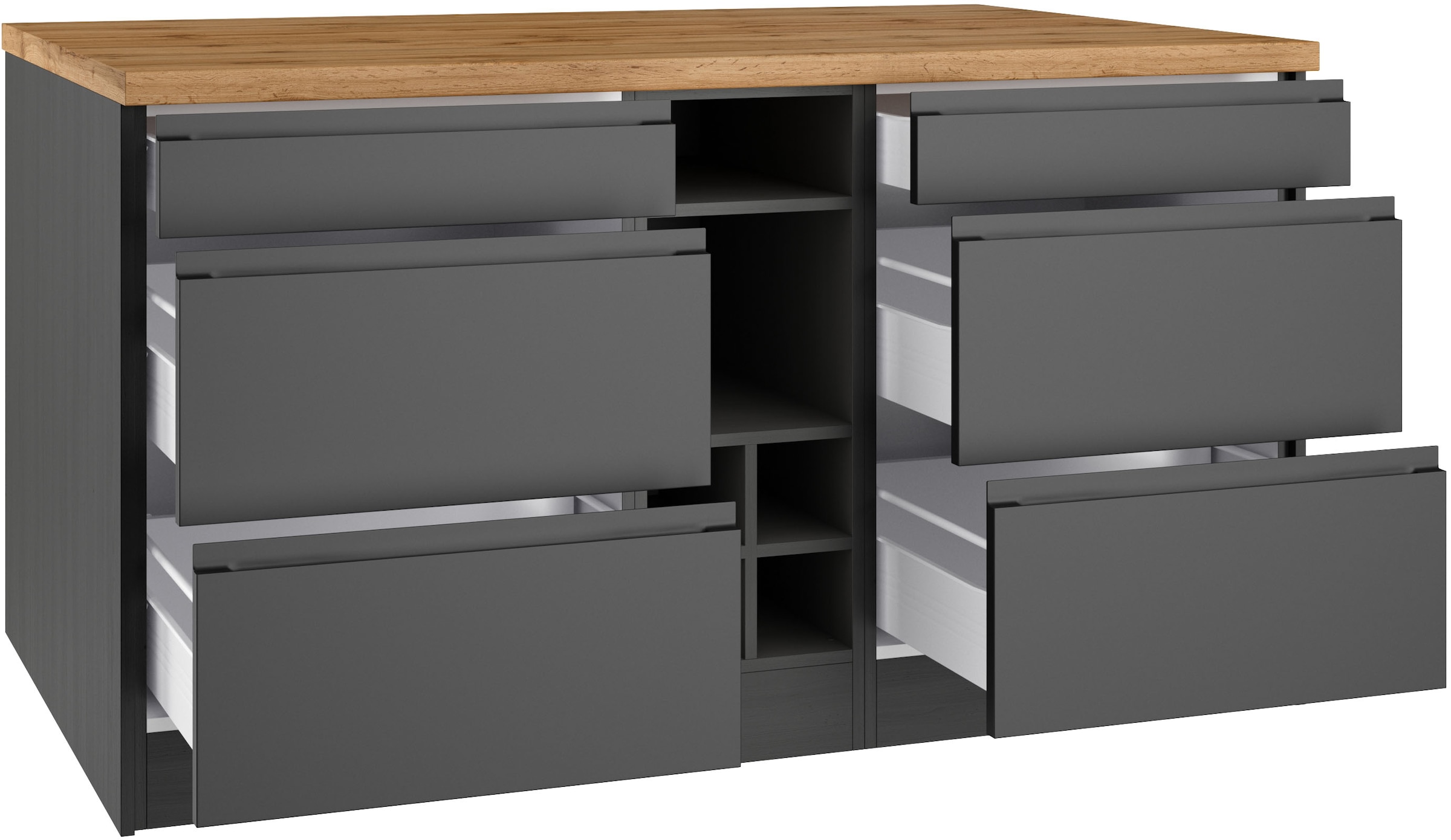 KOCHSTATION Kücheninsel »KS-Bruneck, Breite 153 cm«, MDF-Fronten, Arbeitsplatte 38mm stark