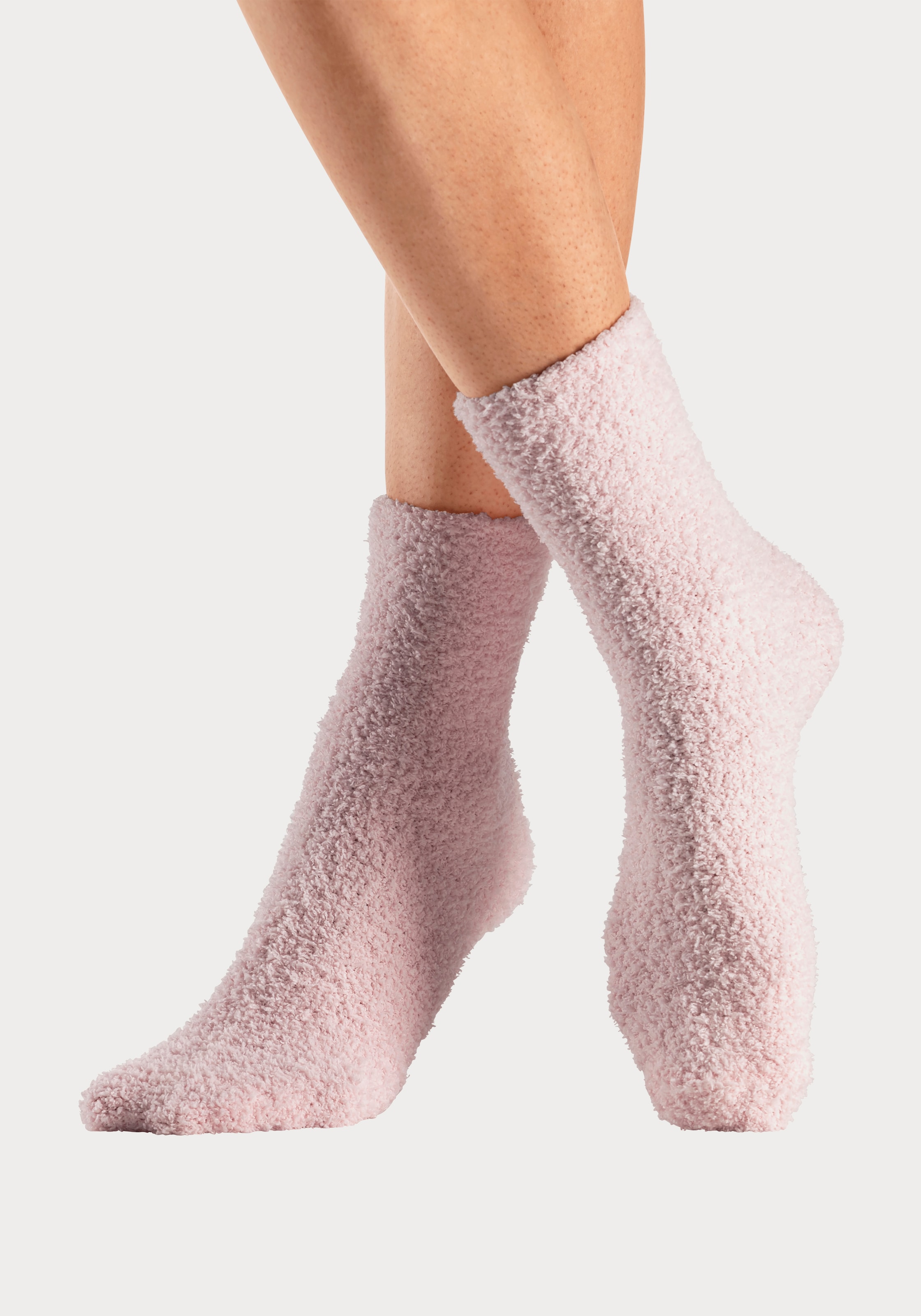 LASCANA Kuschelsocken, (Packung, 4 Paar), weich und warm, aus Flausch-Qualität