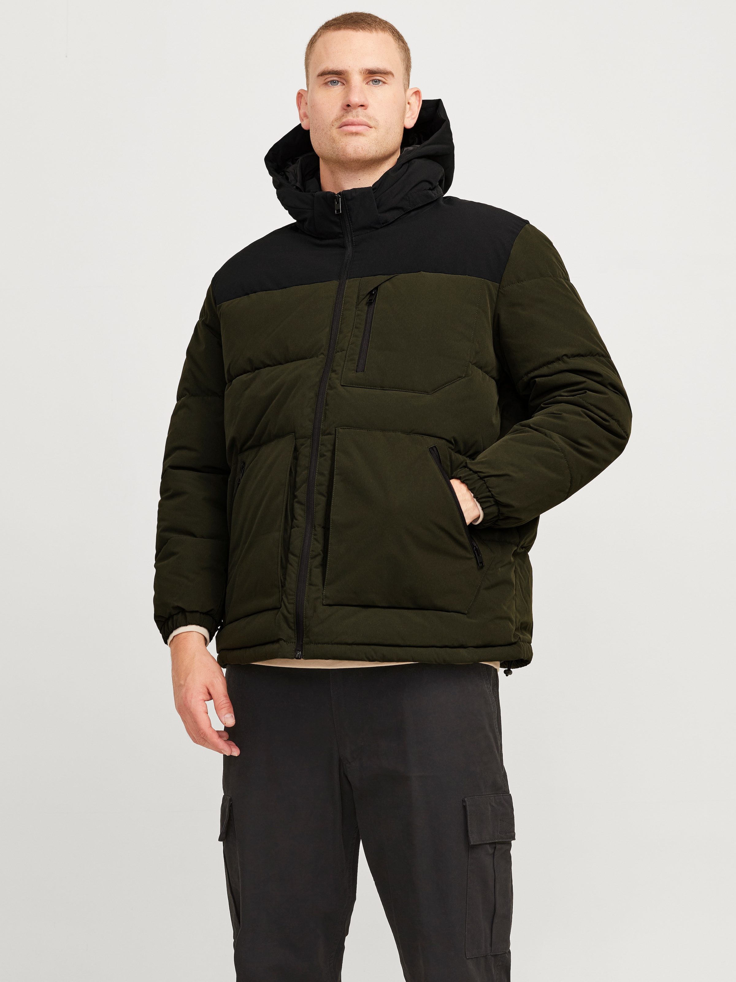 Outdoorjacke »JJEOTTO PUFFER JACKET PLS«, mit Kapuze