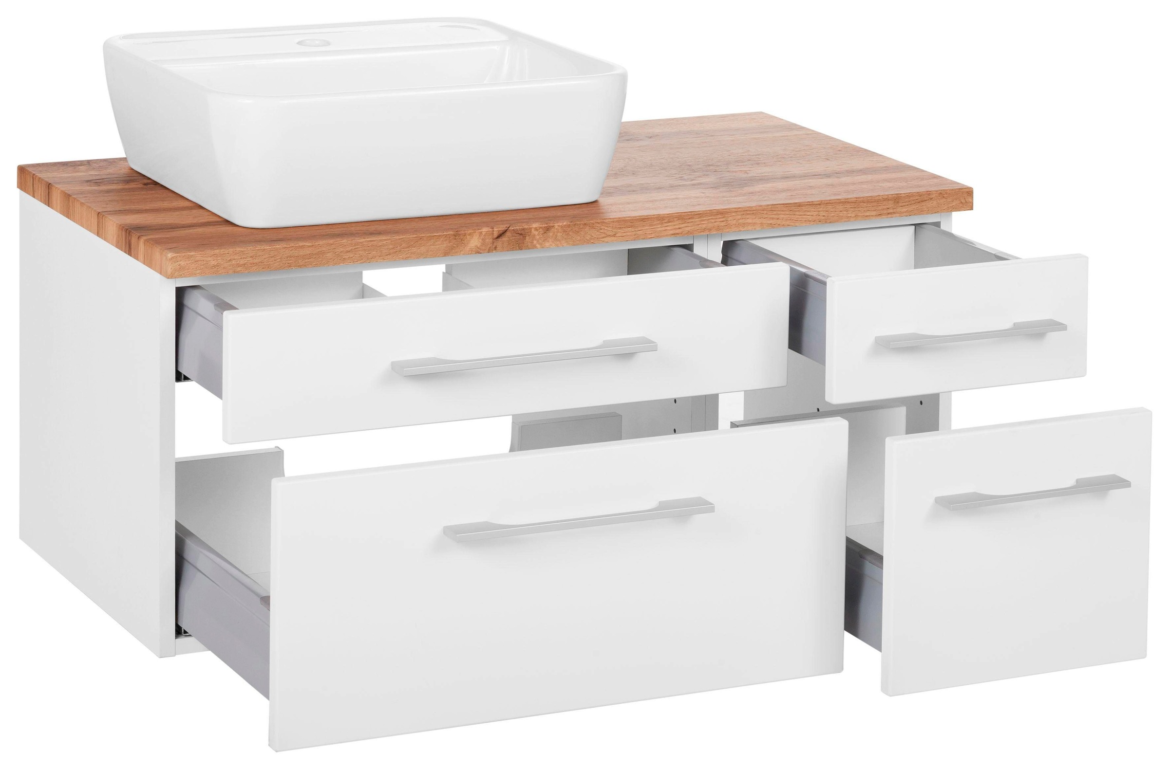 welltime Waschbeckenunterschrank »Davos« Badmöbel, Waschtisch inkl. Waschbecken, Breite 90 cm