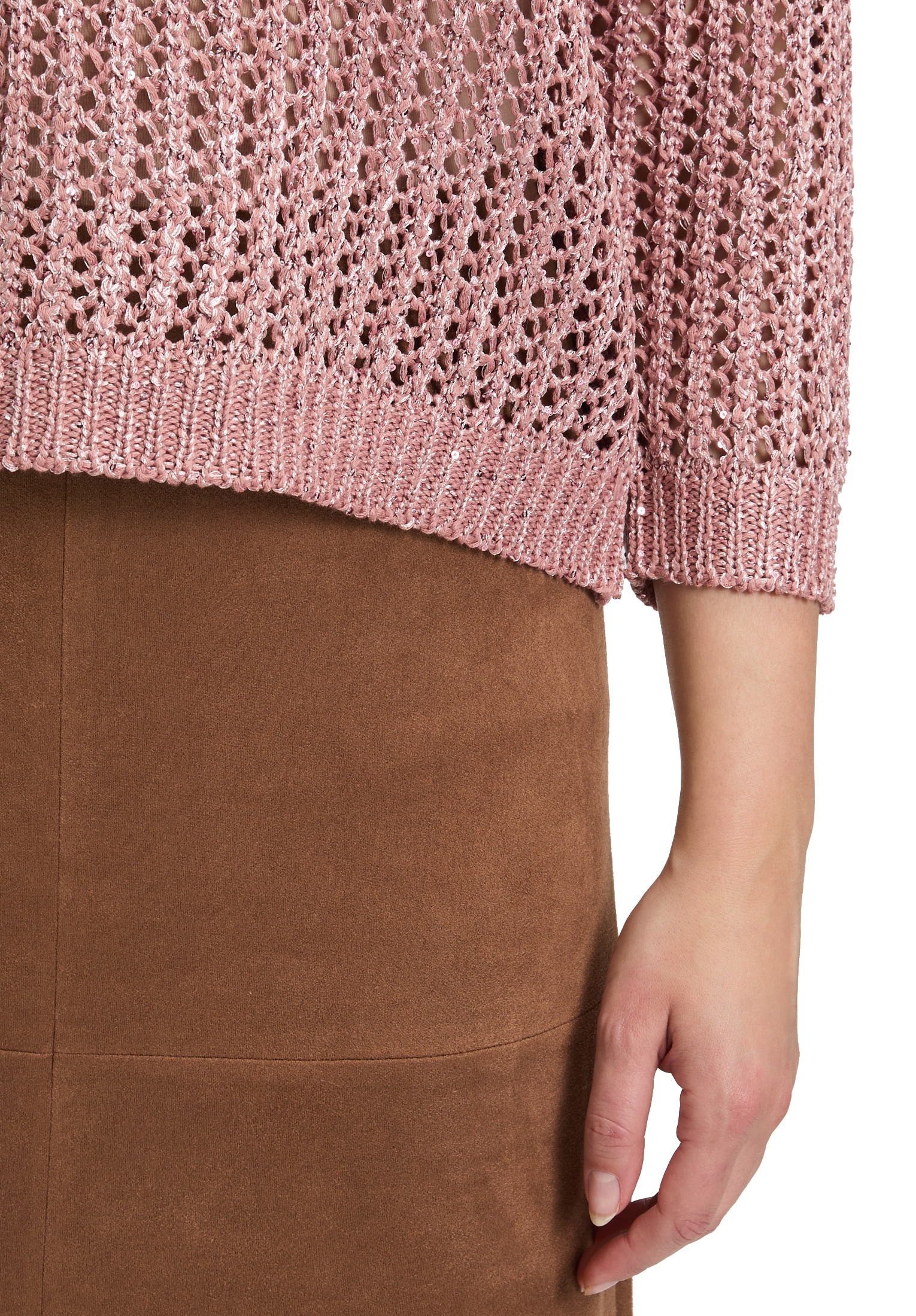 Betty Barclay Rundhalspullover »Lochstrick-Pullover mit Pailletten«