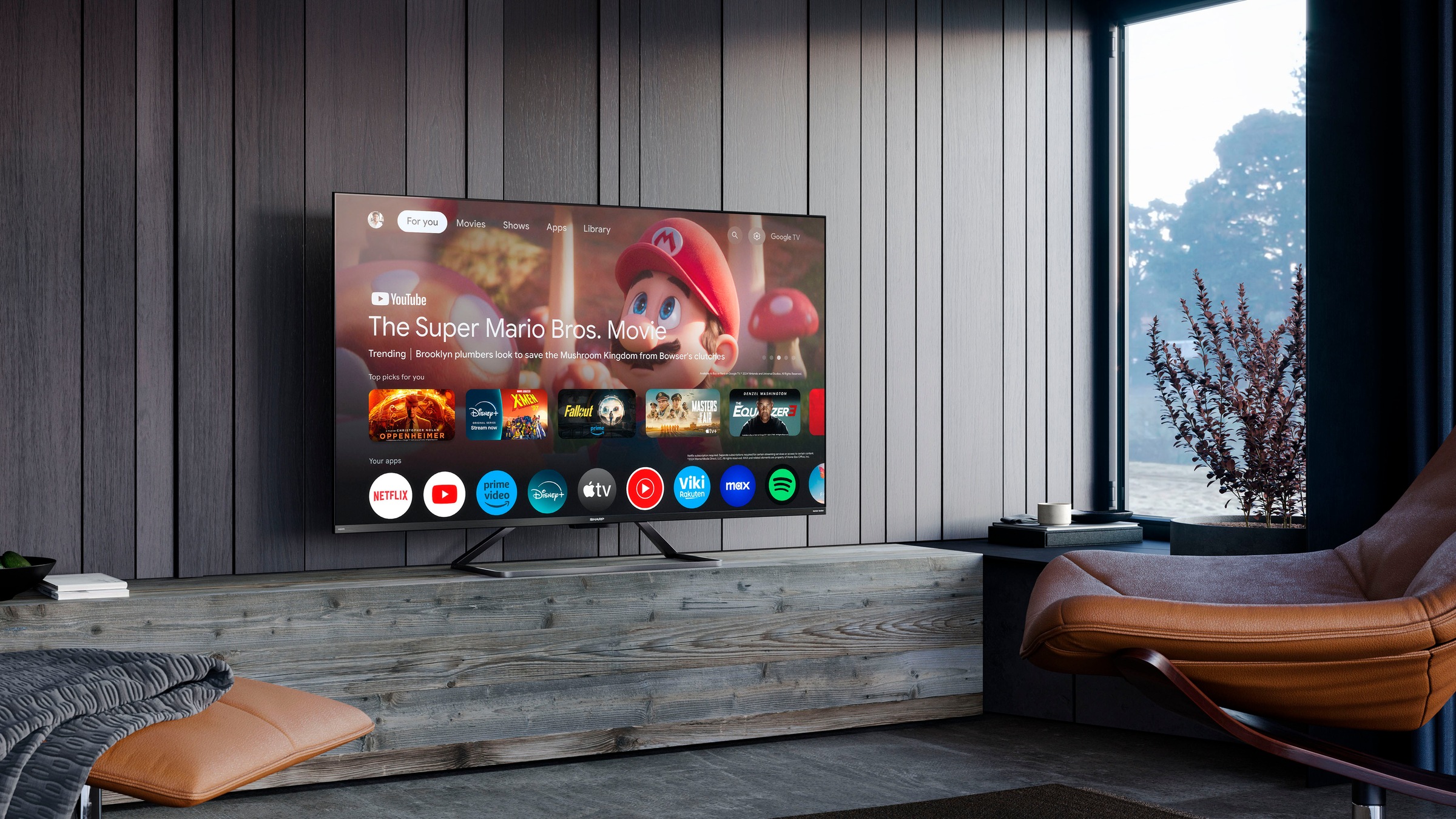Sharp QLED-Fernseher »4T-C55GRx«, 4K Ultra HD, Smart-TV-Google TV