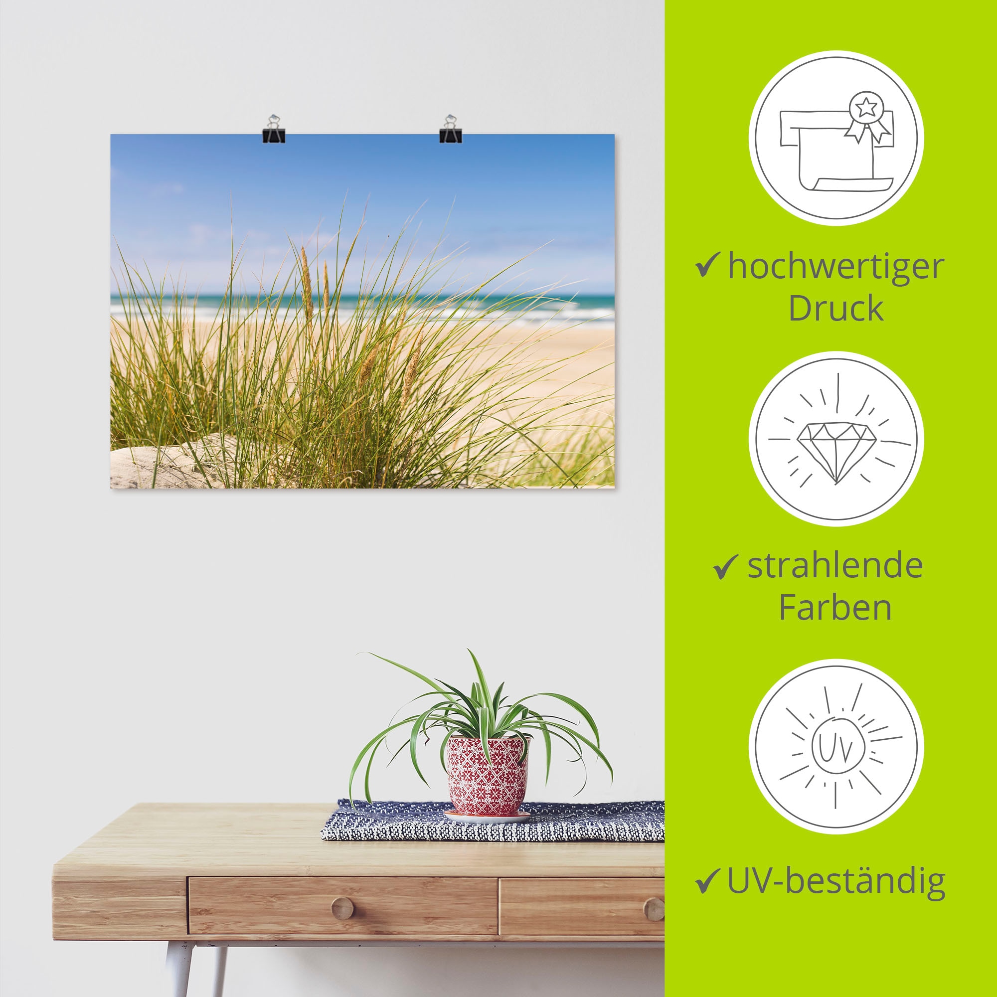 Artland Wandbild »Dünengras« Strand 1 Stk. tlg. als Leinwandbild, Poster in verschied. Größen