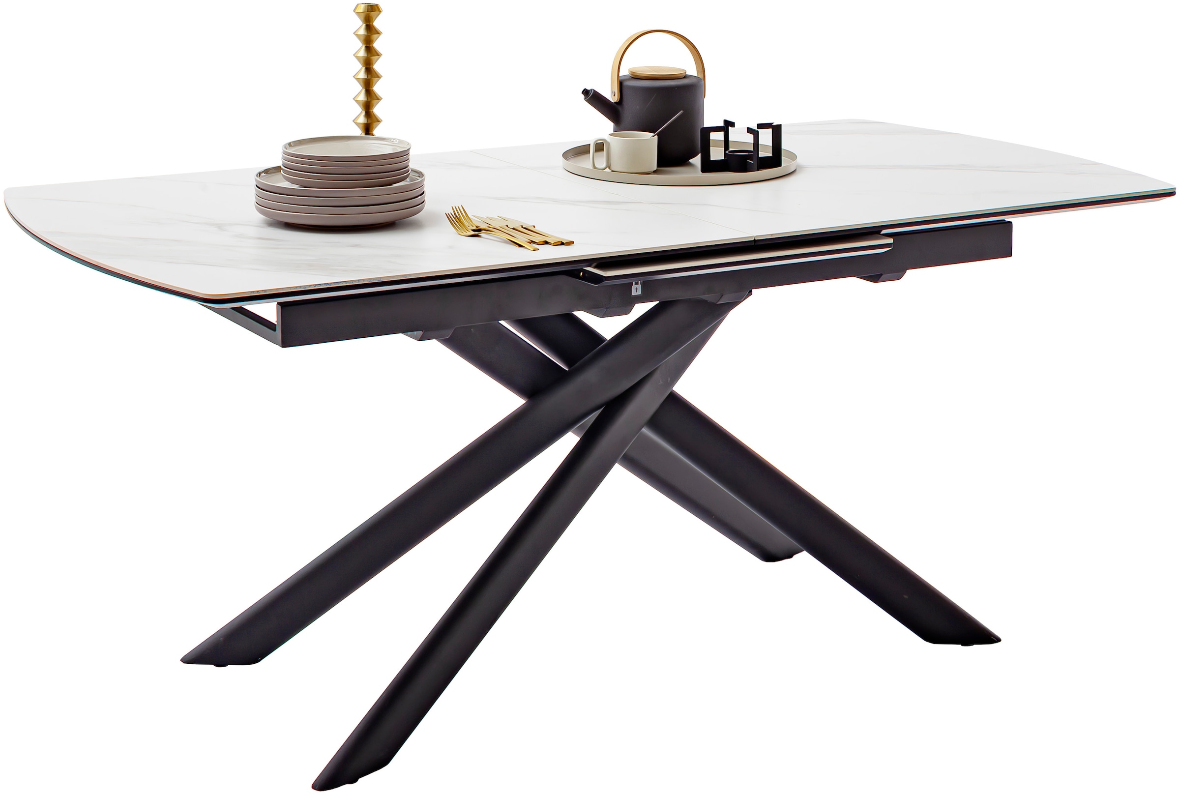 MCA furniture Esstisch »VANINO Auszugtisch 180-230 cm marmoriert«, (1 St.), Keramik,Metall,Synchronauszug,ausziehbar,8-10 Personen
