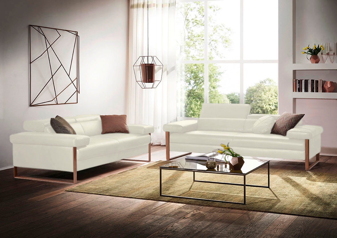 W.SCHILLIG 2-Sitzer »finn«, German Design Award 2016, Fußgestell Nussbaum natur, Breite 210 cm