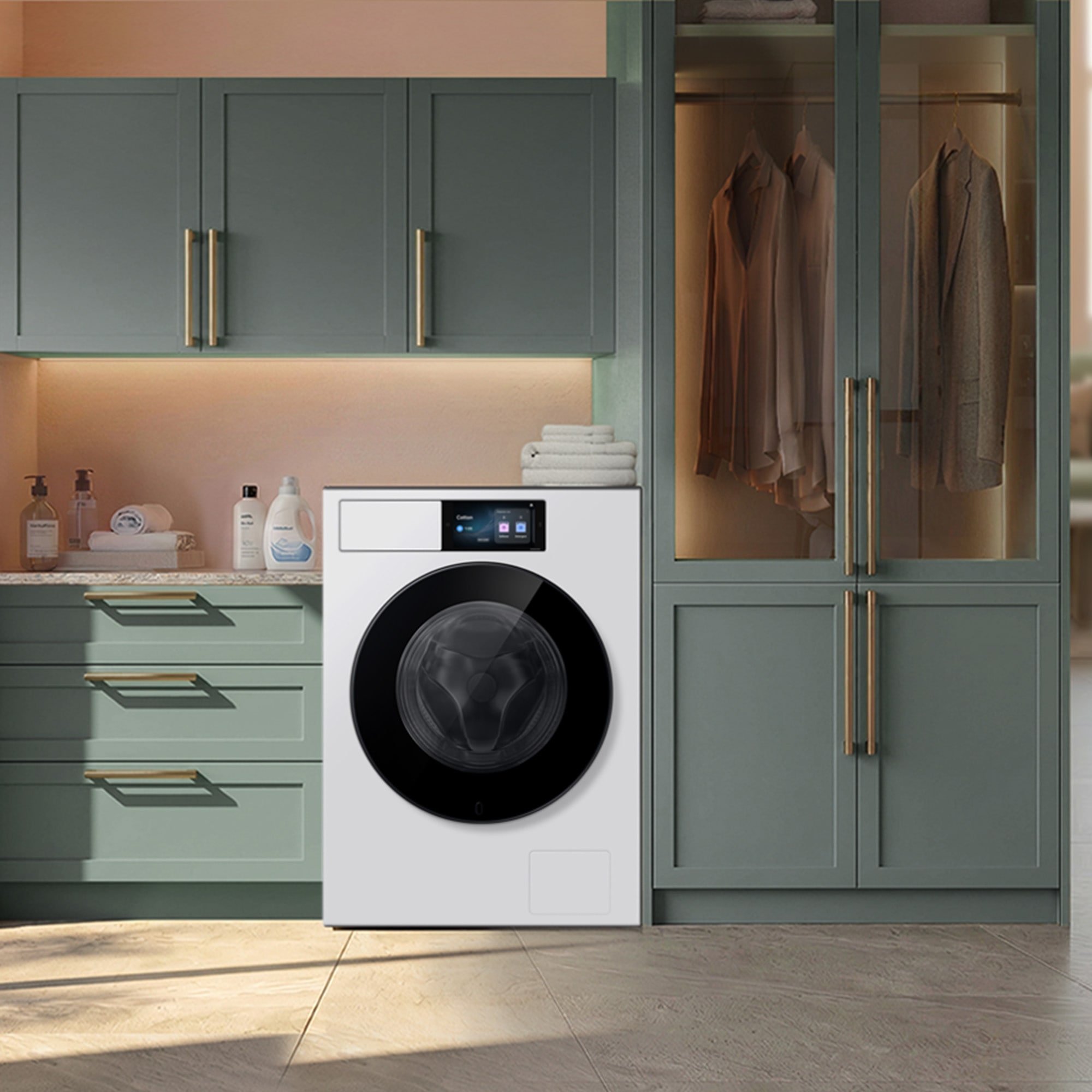 Samsung Waschmaschine »WF90H09C4W« 9 kg 1400 U/min Großes 7" Touchdisplay   So smart wie dein Phone