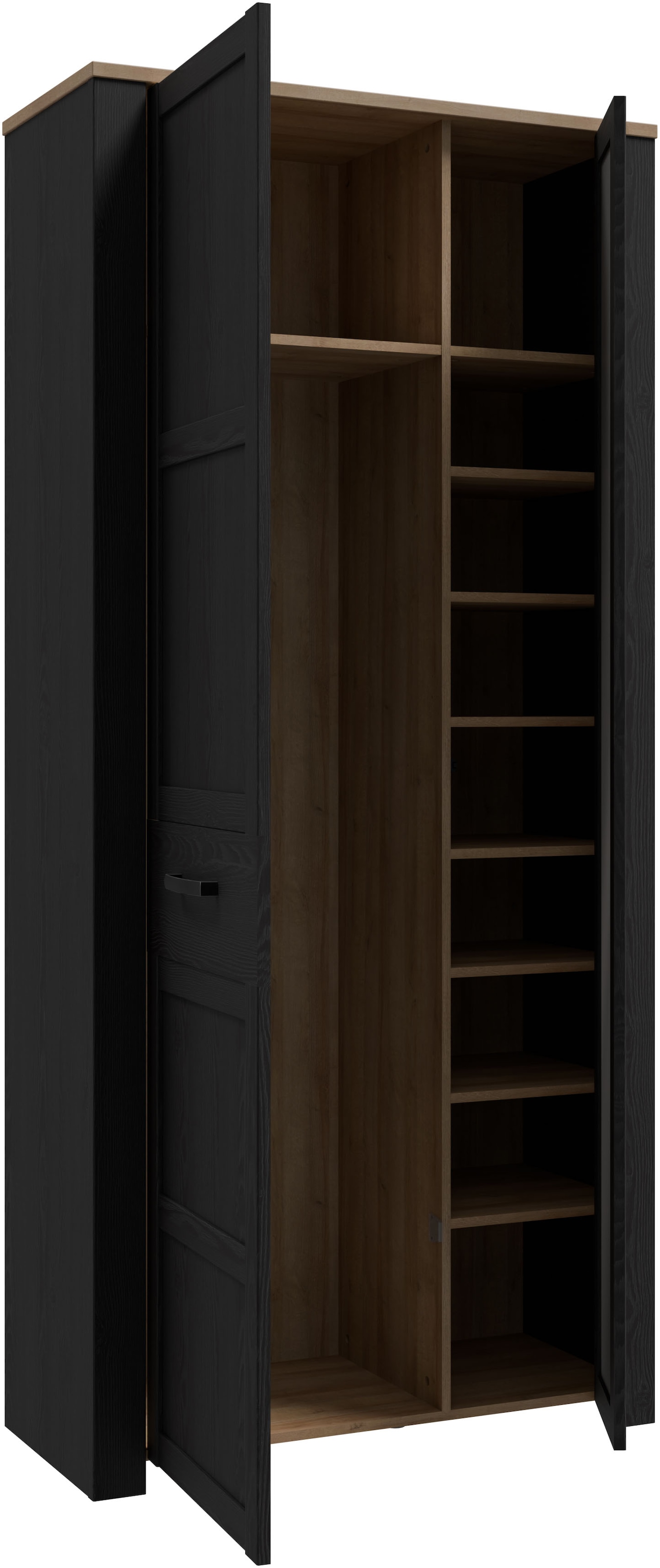 FORTE Garderobenschrank »Garderobenschrank, Höhe 205,4cm, Spiegel, Soft Close, Push to Open« B/H/T 94,4/205,4/42 cm