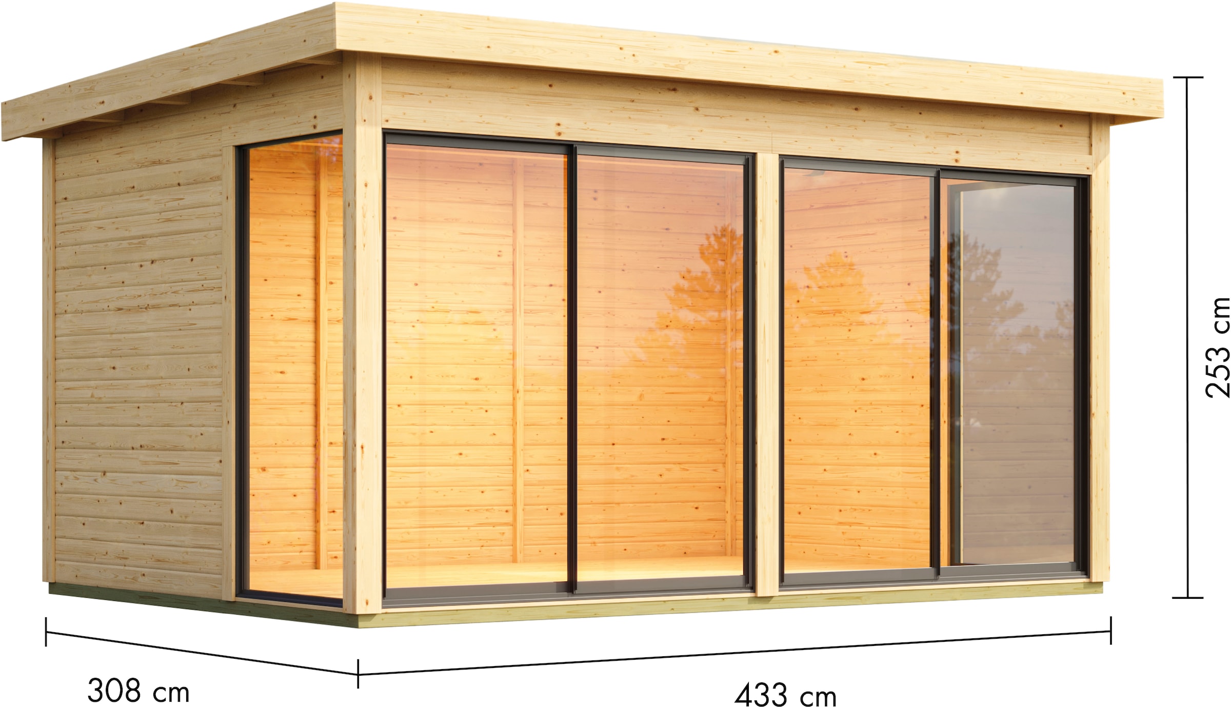 Karibu Gartenhaus »Ditsche 5« inkl. Massivholzfußboden