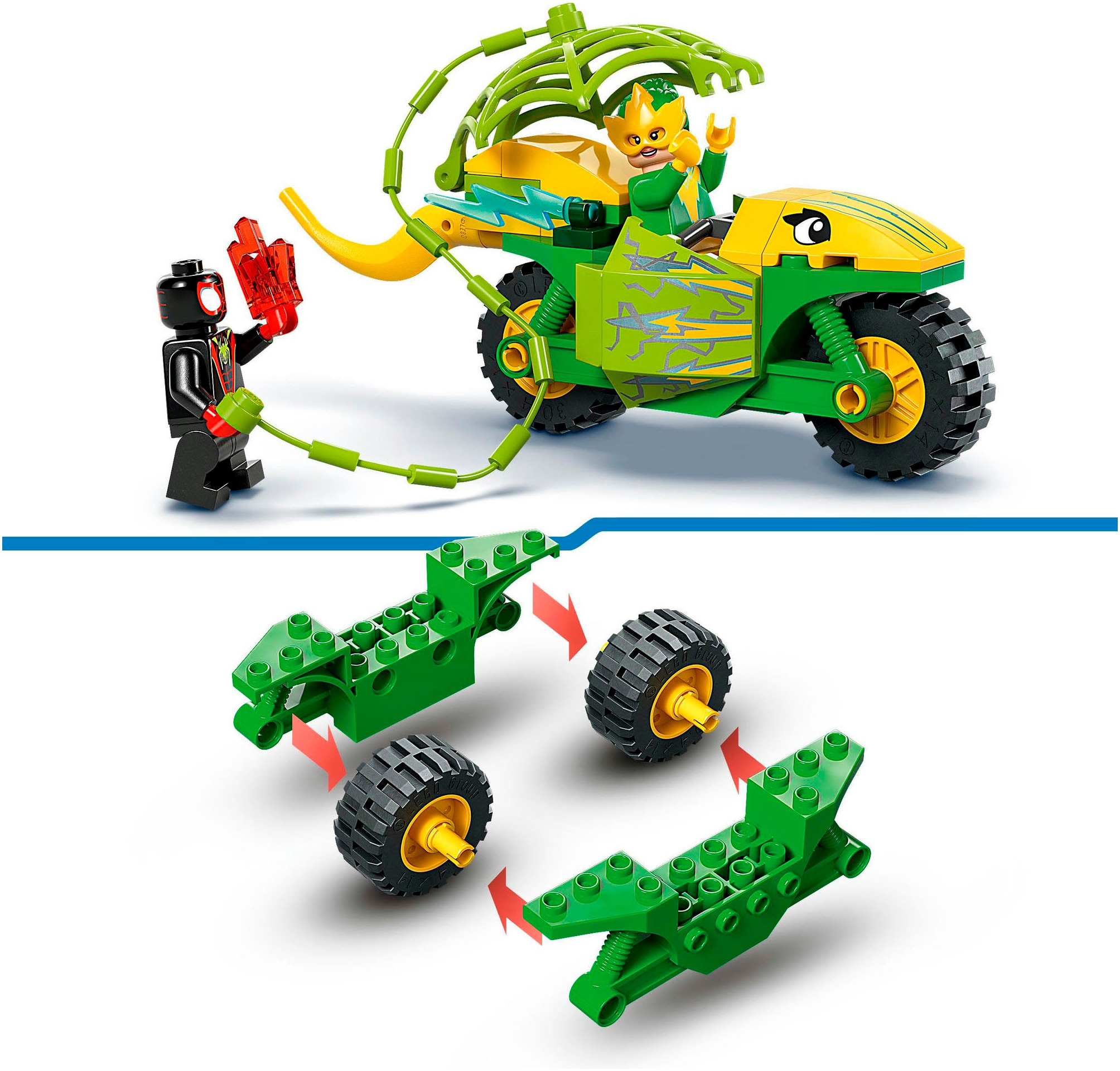 LEGO® Konstruktionsspielsteine »Actionspaß mit Spin und Electro in ihren Dino-Flitzern (11198)«, (124 St.), LEGO Spidey; Made in Europe