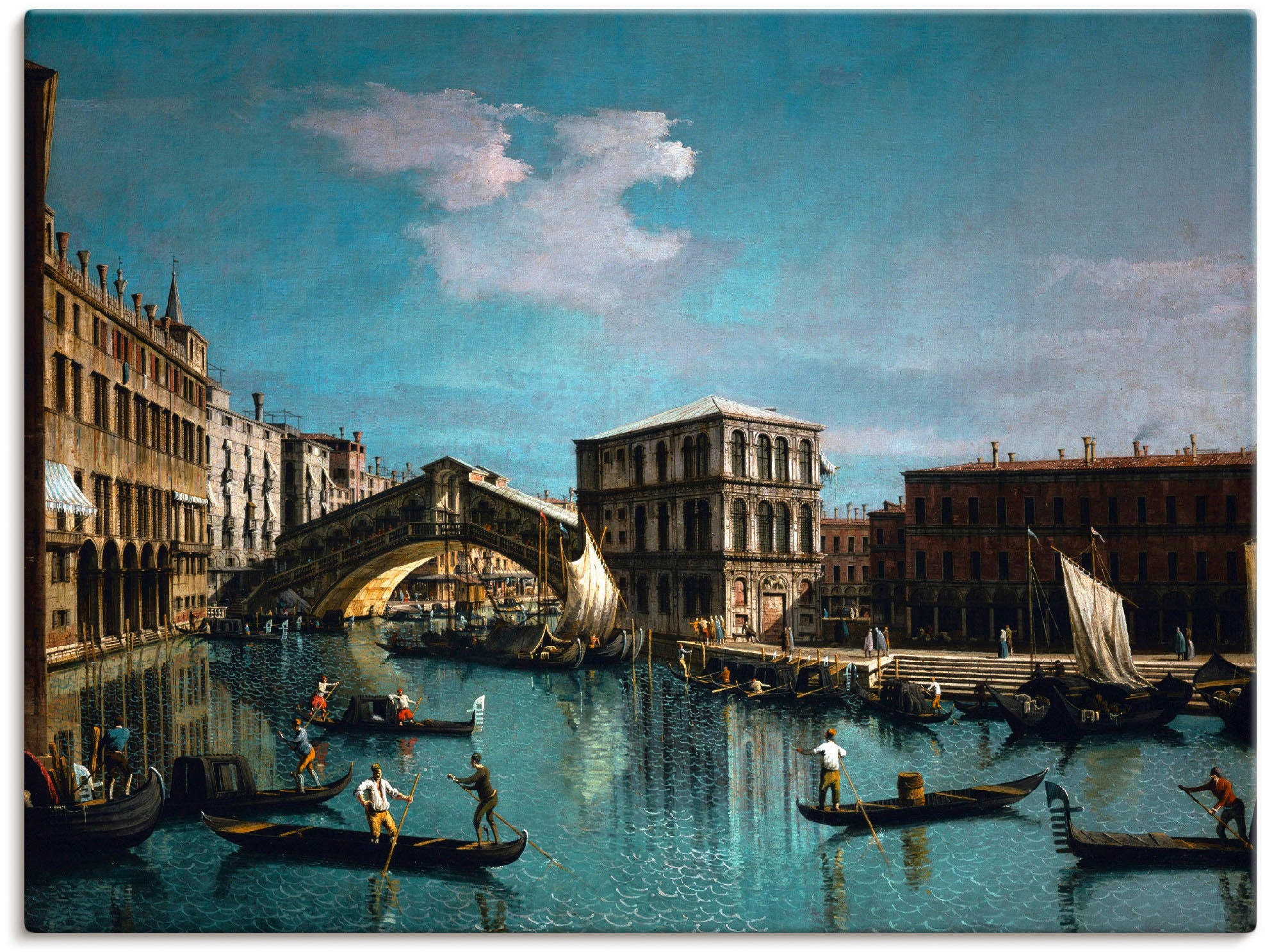 Poster bestellen »Die in Rechnung St.), als Venedig«, oder Leinwandbild, Wandbild versch. Artland Wandaufkleber (1 auf Italien, Rialtobrücke Größen in