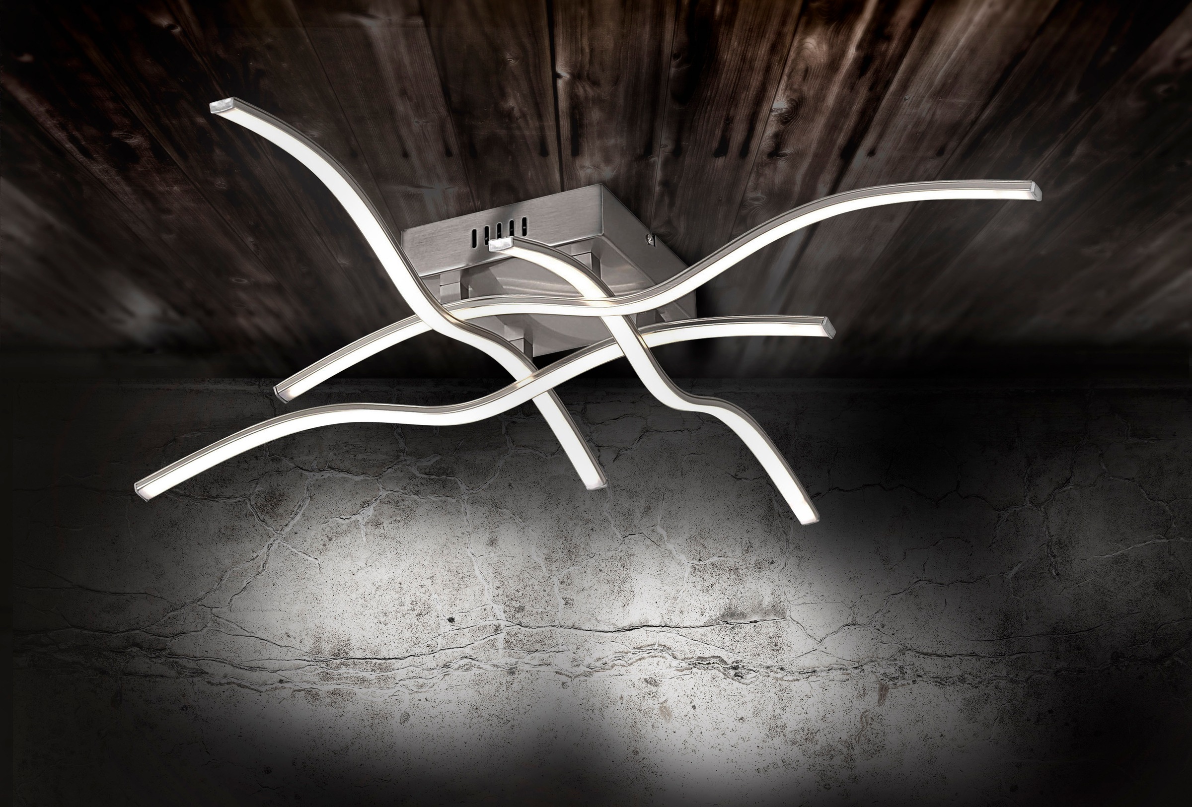 JUST LIGHT Deckenleuchte »WAVE«, 4 flammig, Leuchtmittel LED-Board | LED fest integriert, LED