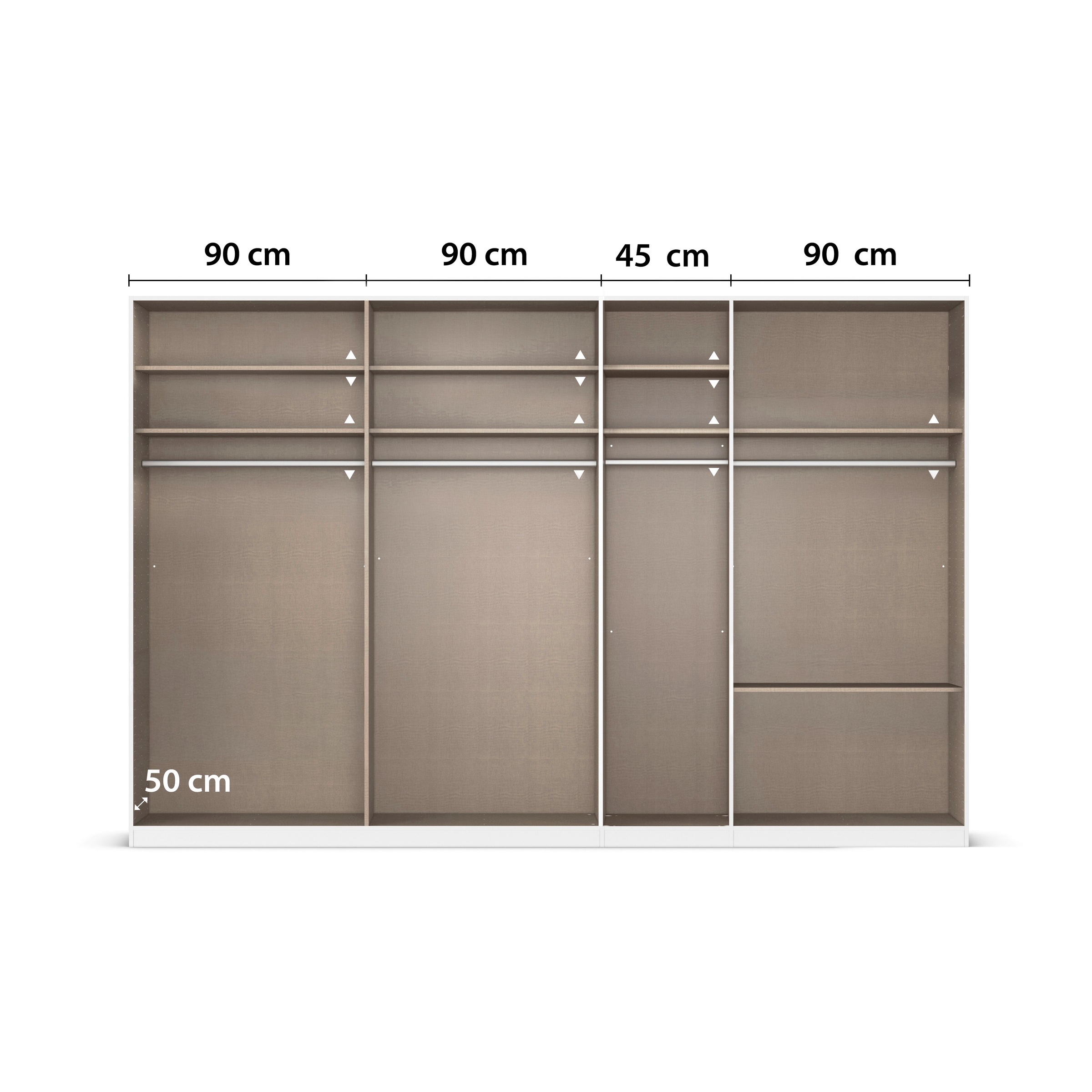 rauch Kleiderschrank »Drehtürenschrank Schrank Garderobe Wäscheschrank Schlafzimmer AVOLA«, (in 3 verschiedenen Ausstattungen BASIC/CLASSIC/PREMIUM), mit hochwertigen Stangengriffen aus Metall in Schwarz MADE IN GERMANY
