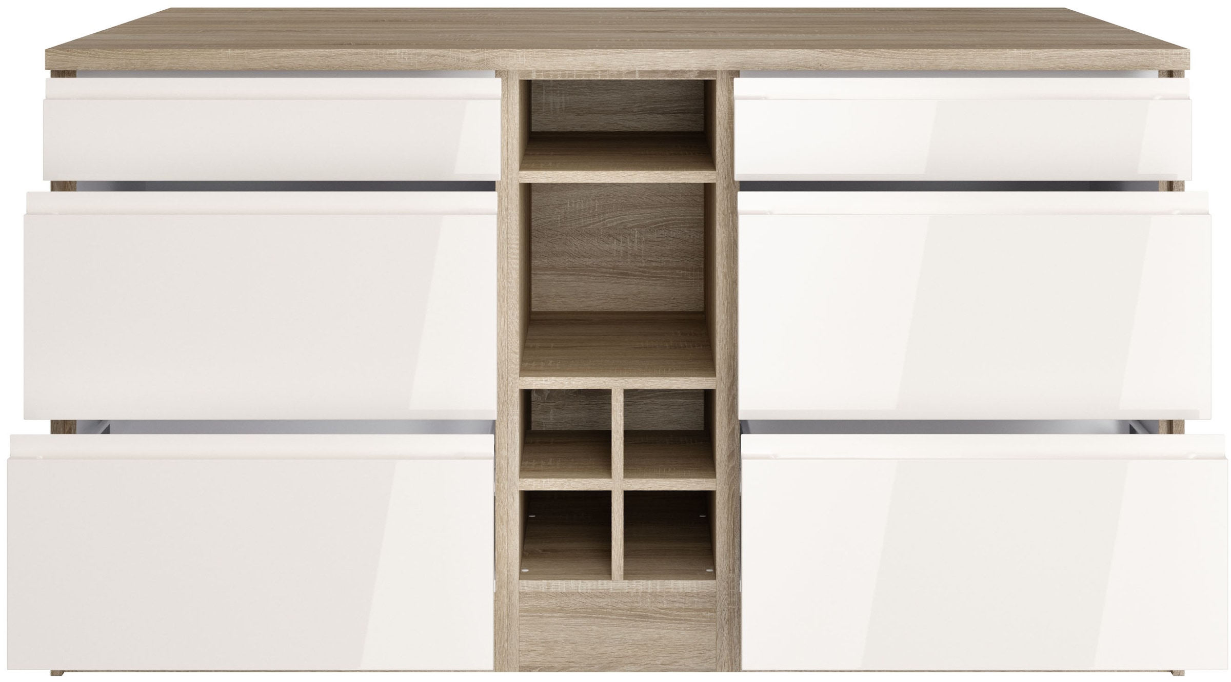 KOCHSTATION Kücheninsel »KS-Virginia«, Breite 153 cm, MDF-Fronten, Flaschenregal
