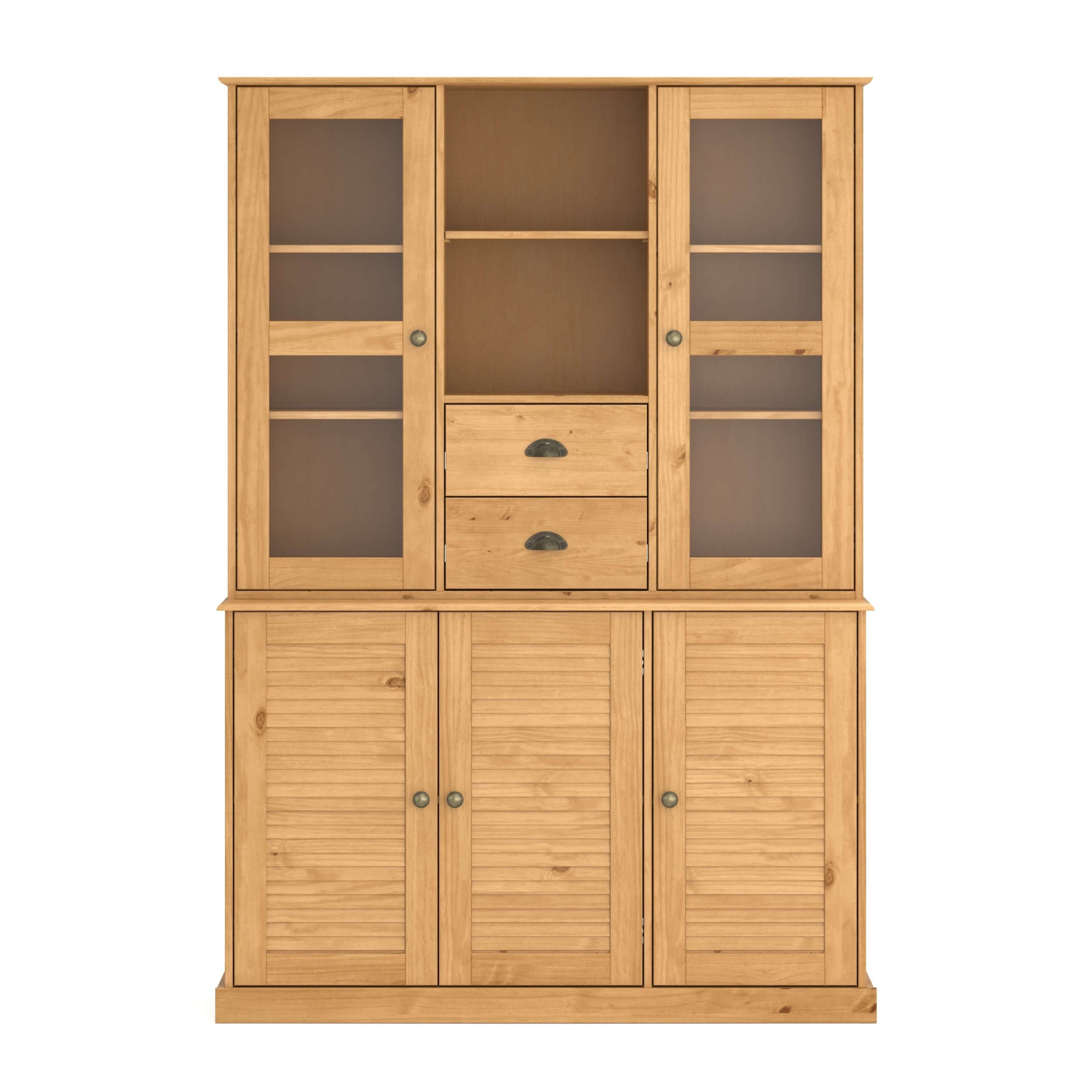 OTTO home Buffet »Turia« mit Glas- u. Lamellentüren, aus massivem Kiefernholz FSC®, Höhe 180 cm