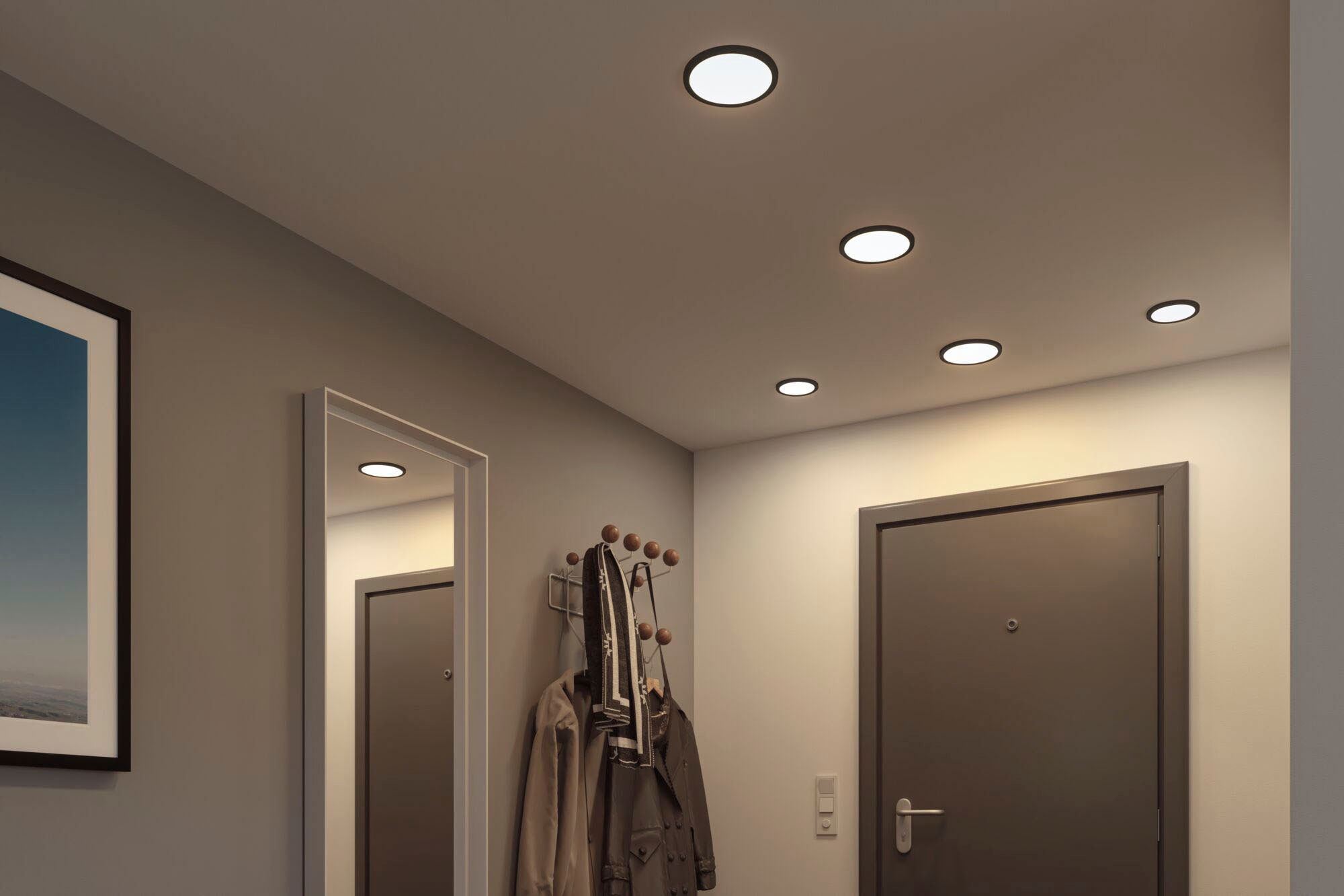 Paulmann LED Einbauleuchte »VariFit LED Einbaupanel Areo IP44 rund 175mm 4000K Schwarz dimmbar«, 1 flammig, VariFit LED Einbaupanel Areo IP44 rund 175mm 4000K Schwarz dimmbar