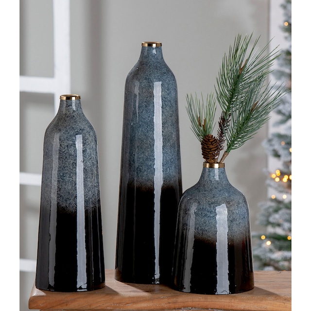 GILDE Dekovase »Laver, Höhe 40 cm«, (1 St.), dekorative Vase aus Metall,  Dekoobjekt auf Raten bestellen