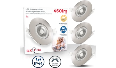 LED Einbauleuchte, 3 er-Set, LED fest integriert, Schutzklasse IP44