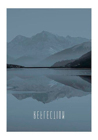 Poster »Word Lake Reflection Steel«, Natur, (1 St.)