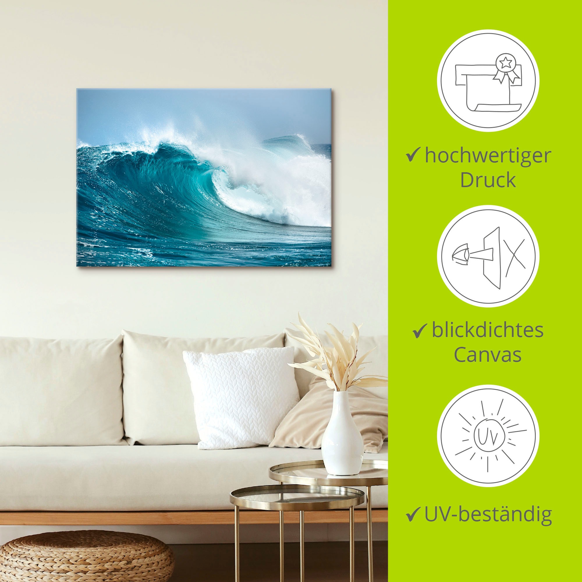 Artland Wandbild »Ozeanwelle«, Gewässer, (1 St.), als Leinwandbild, Poster, Wandaufkleber in verschied. Größen