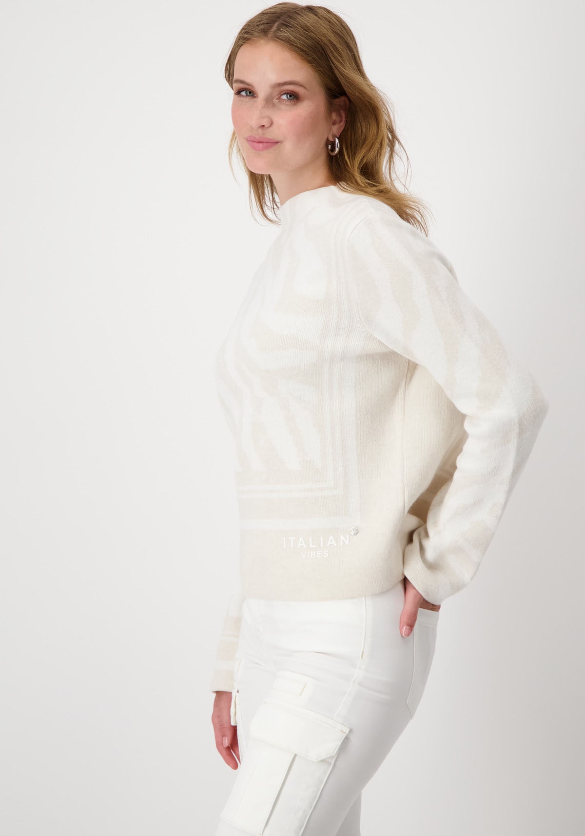 Monari Strickpullover, mit Jacquardmuster