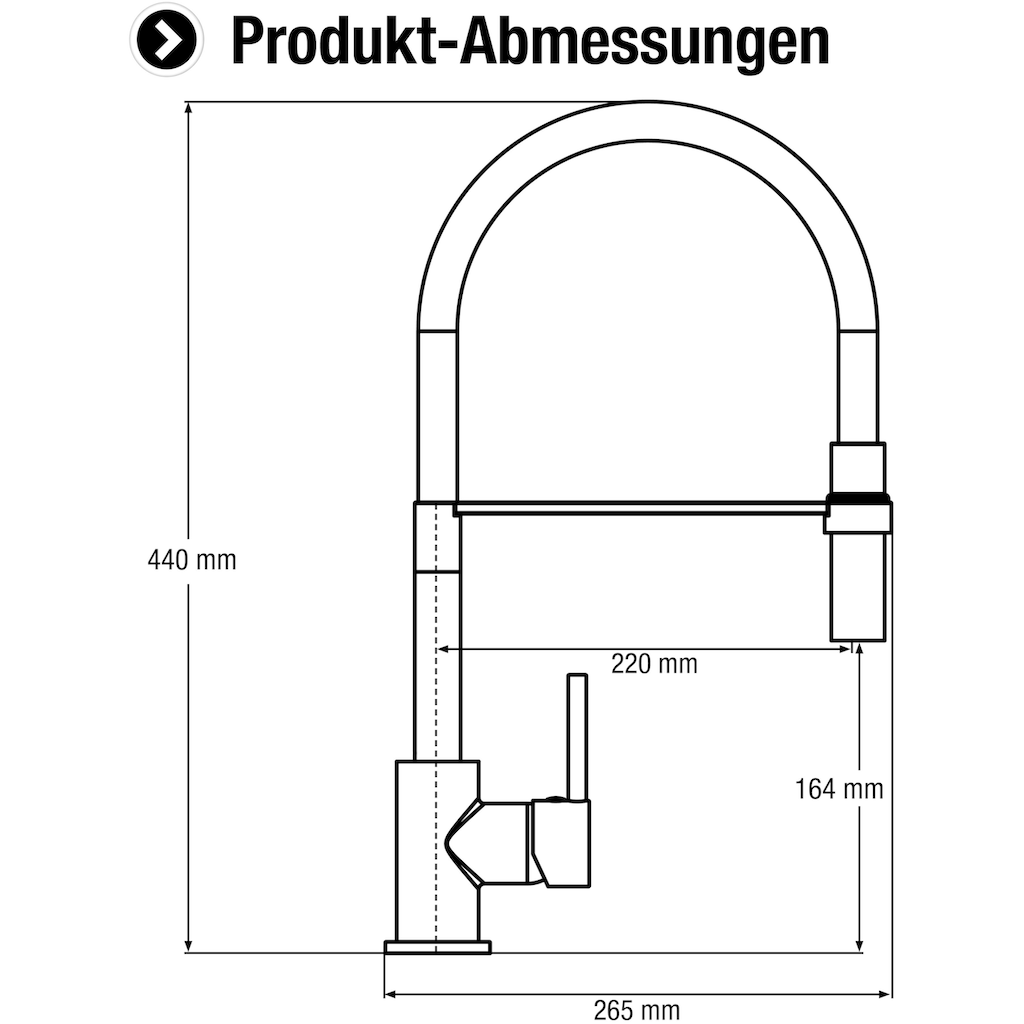 CORNAT Spültischarmatur »Druckgusskörper, chrom - 360° schwenkbarer Silikon-Auslauf«