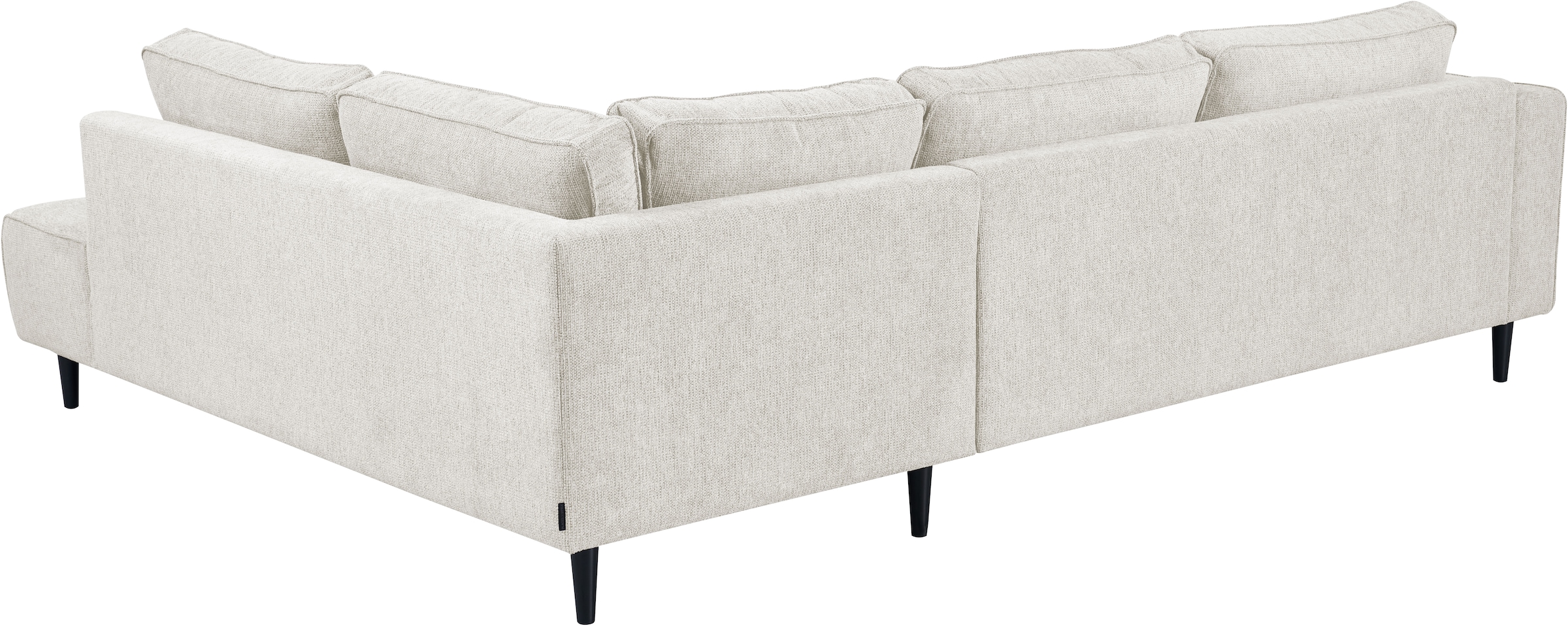 PLACES OF STYLE Ecksofa »Fumone, Lederoptik oder Soft-Touch Chenille« Breite 260, mit schwarzen Massivholzfüßen