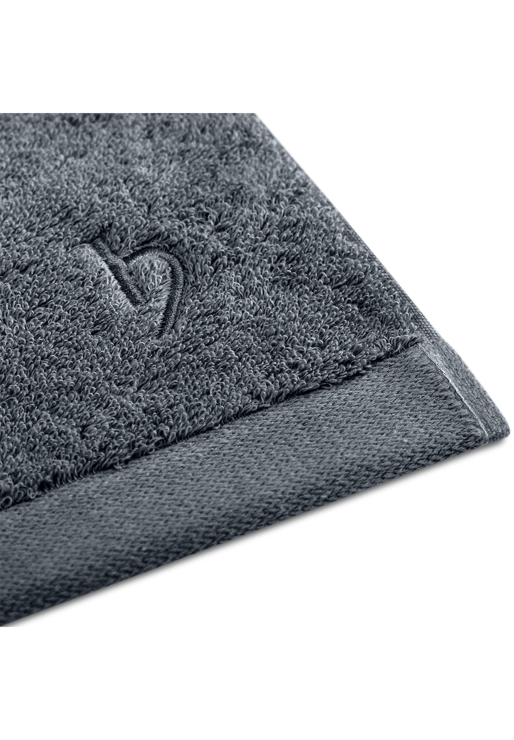herzbach home Handtuch Set »Pura« 2 Jersey 550g/m², Premium-Qualität, 100% Baumwolle, einfarbig