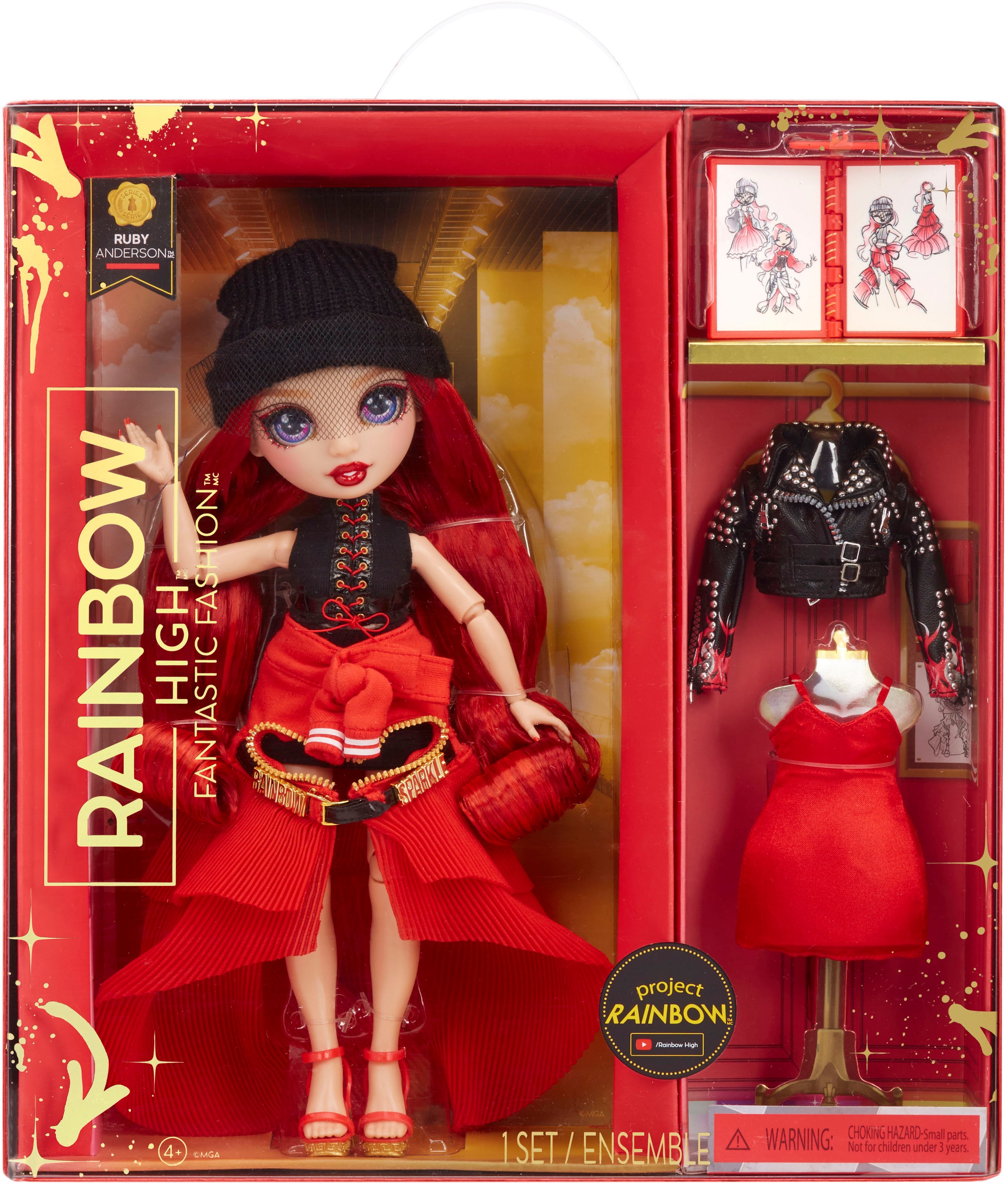 RAINBOW HIGH Anziehpuppe »Rainbow High Fantastic Fashion - Ruby (red)«, inklusive 2. Outfit