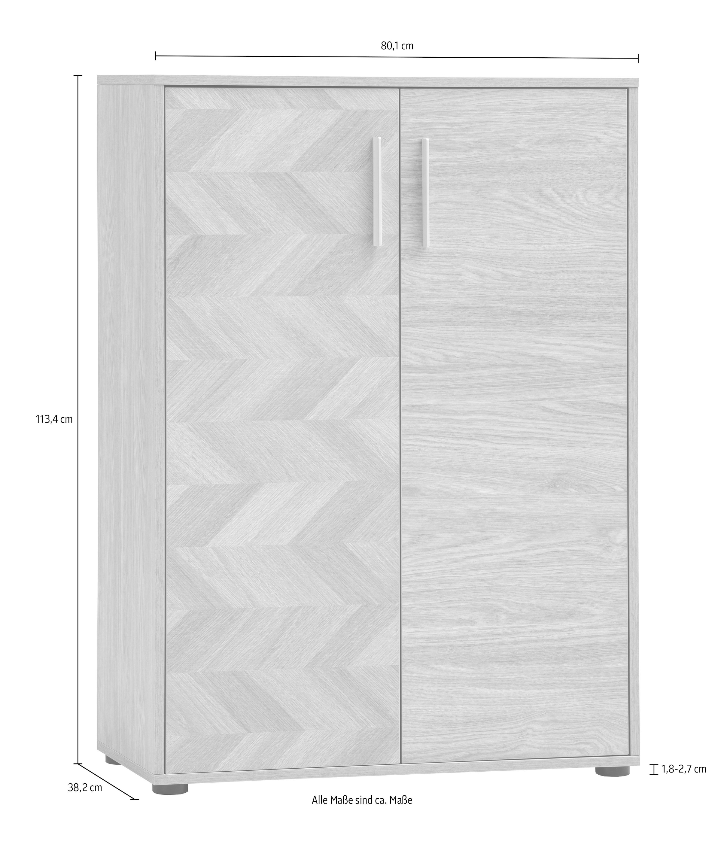 Schildmeyer Aktenschrank »AREZZO, Höhe 150 cm, 2 Türen, Fischgräten Dekor, MADE IN GERMANY« 1 Stk. tlg. Linke Tür in Fischgräten Dekor, MADE IN GERMANY