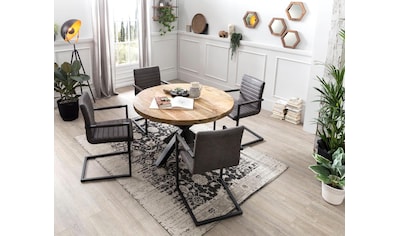 SIT Esstisch »Tops&Tables«, mit rustikaler runder Tischplatte aus Mangoholz kaufen