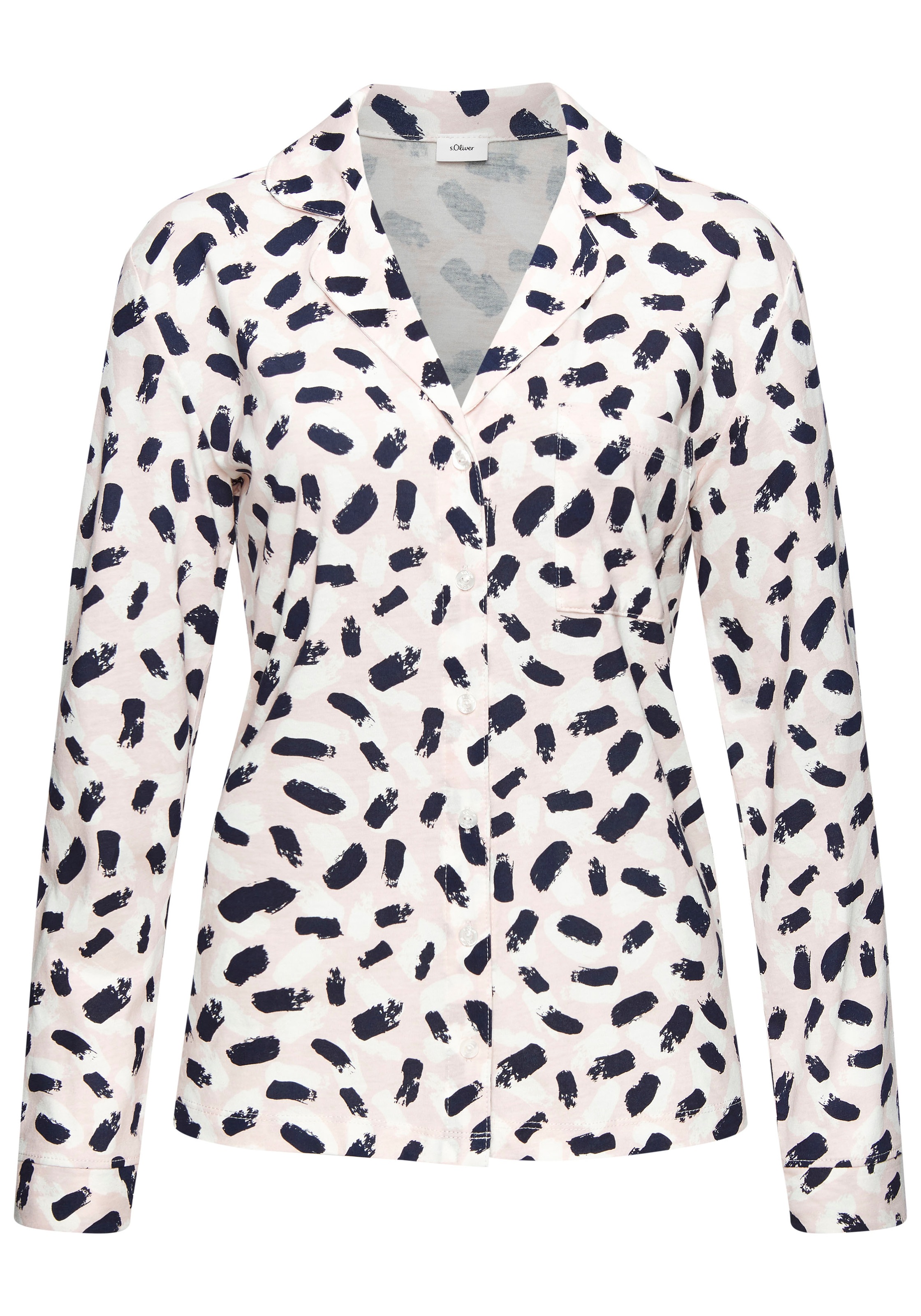 s.Oliver Pyjamaoberteil 1-teilig,  mit schönem Alloverdruck