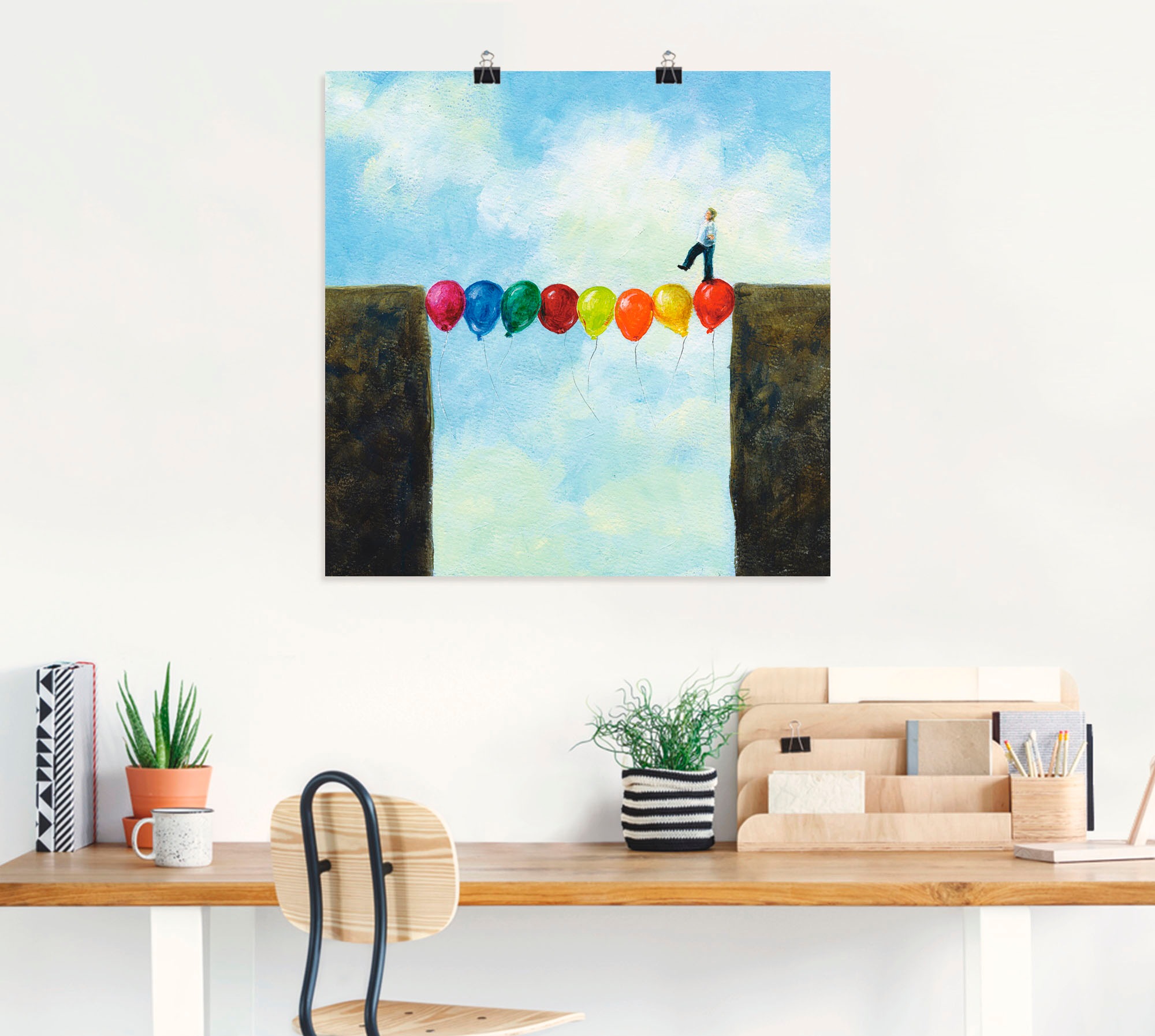 Artland Wandbild »Eine Brücke schlagen«, Mann, (1 St.), als Leinwandbild, Poster in verschied. Größen
