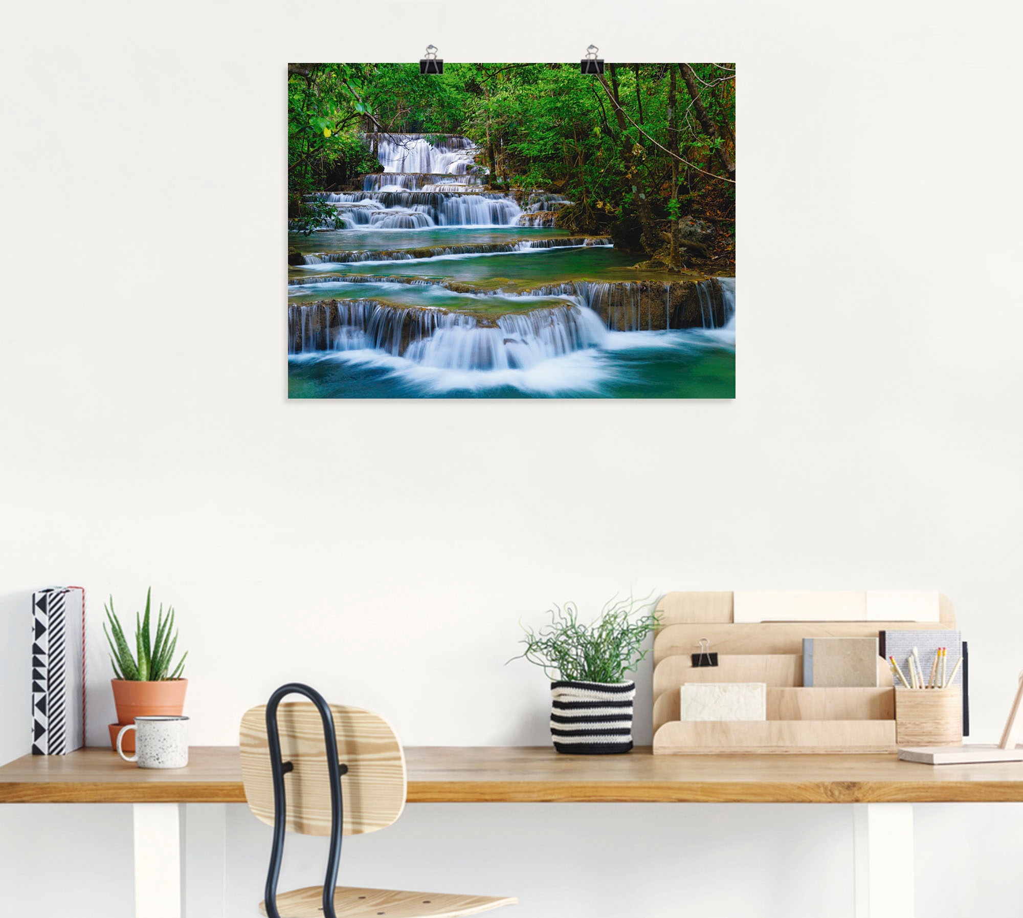 Artland Wandbild »Tiefen Wald Wasserfall« Gewässer 1 Stk. tlg. als Leinwandbild, Poster, Wandaufkleber in verschied. Größen